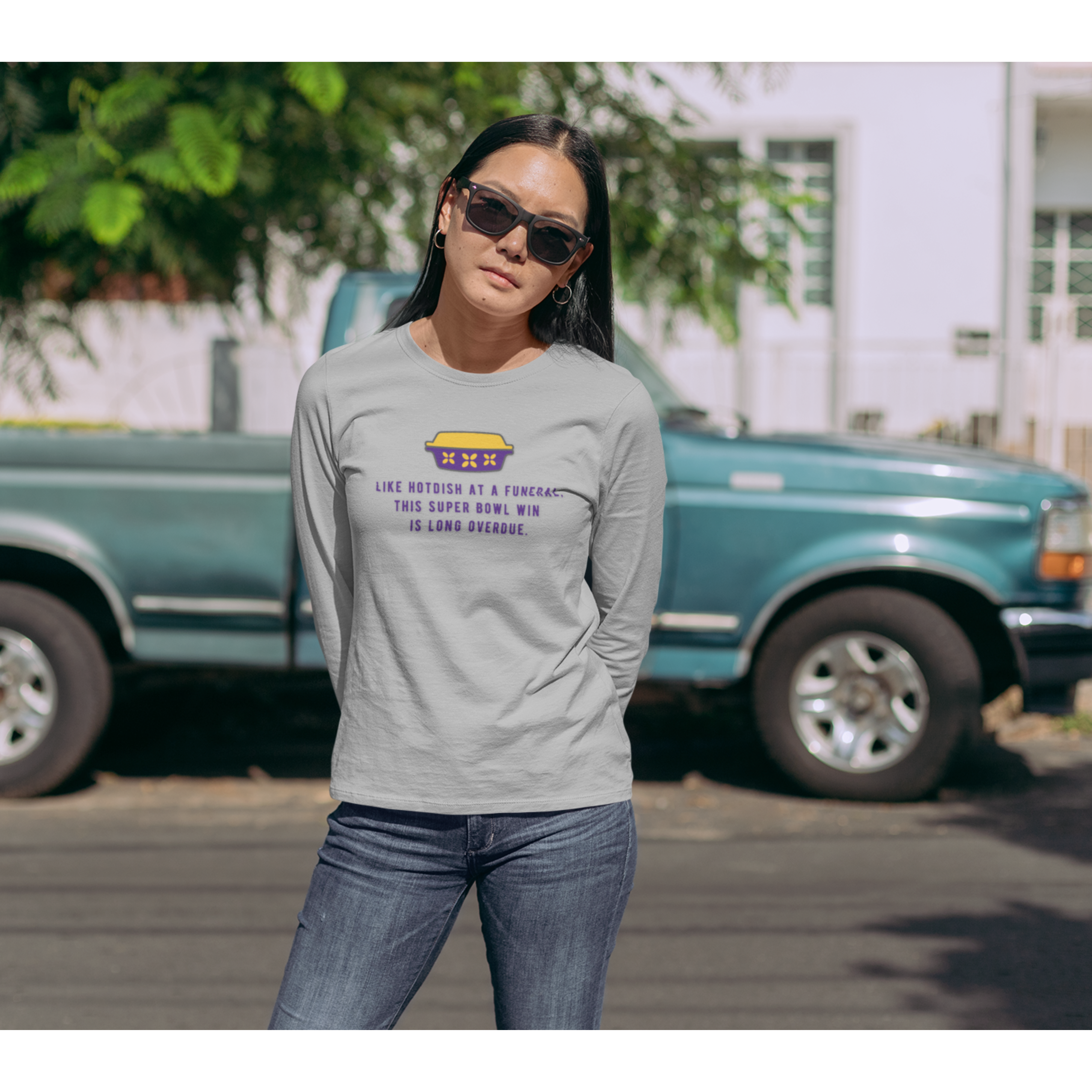 Football Fan Unisex Long Sleeve Tee, Super Bowl Winning Team Shirt, Hotdish Funeral Vibes, Minnesota Football Gift, Lightweight Long Sleeve product thumbnail image Football Fan Unisex Long Sleeve Tee, Super Bowl Winning Team Shirt, Hotdish Funeral Vibes, Minnesota Football Gift, Lightweight Long Sleeve product thumbnail image