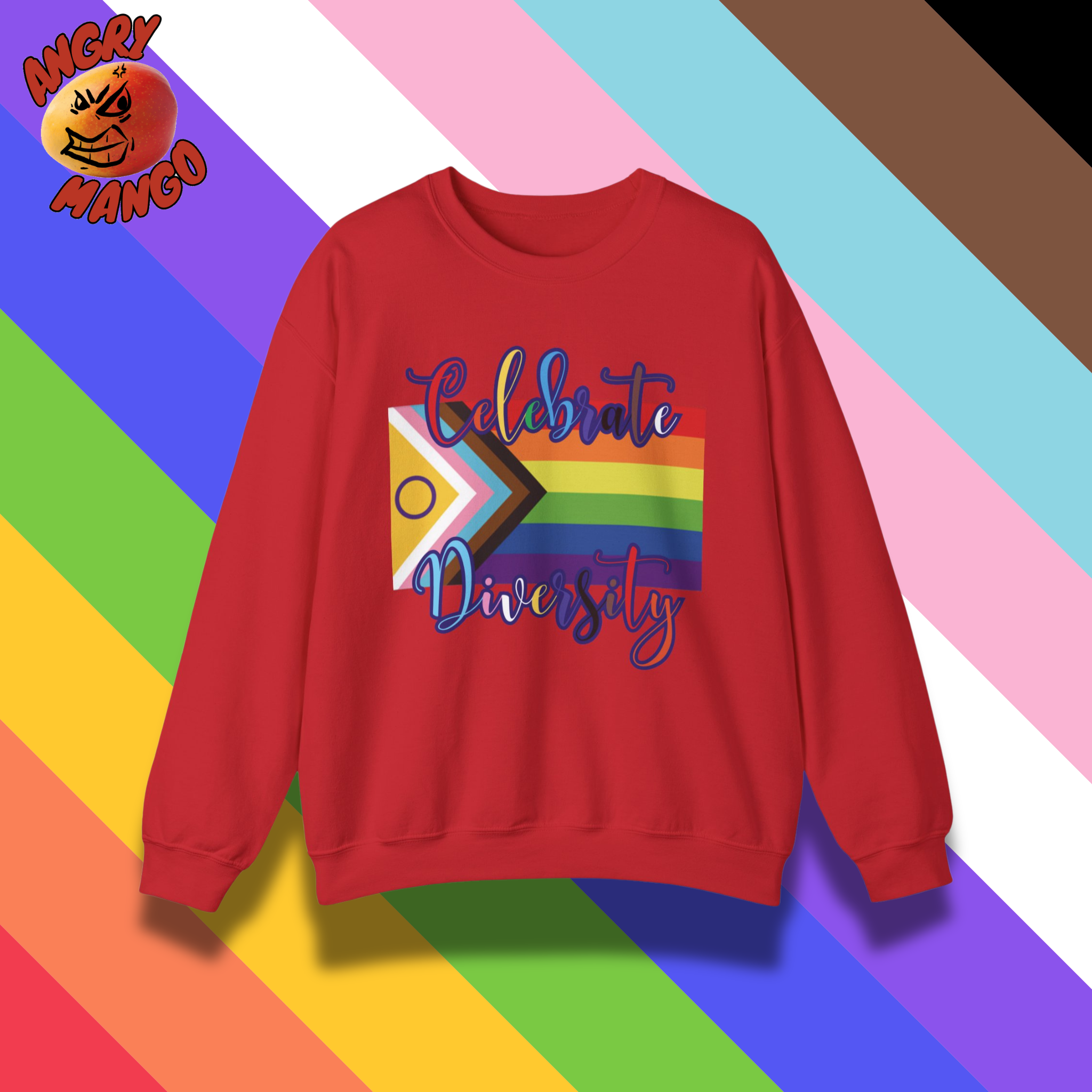 Pride Flag Celebrate Diversity Sweatshirt S-5XL (ROGB) Pride Flag Celebrate Diversity Sweatshirt S-5XL (ROGB)