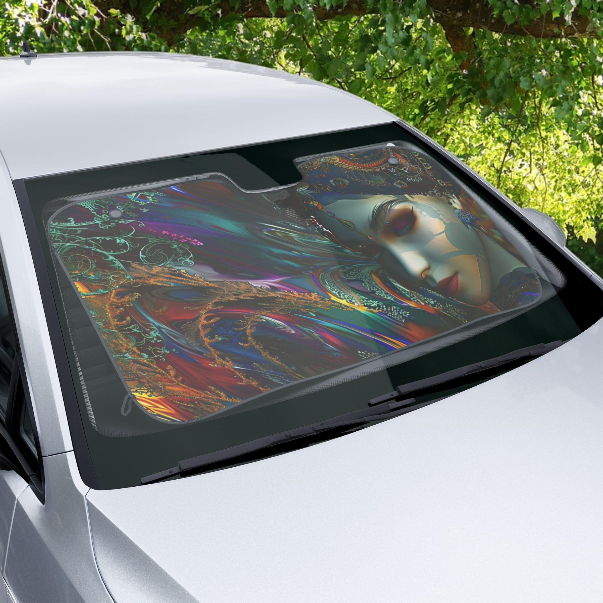 Venice Mask Queen Car Sun Shade Venice Mask Queen Car Sun Shade