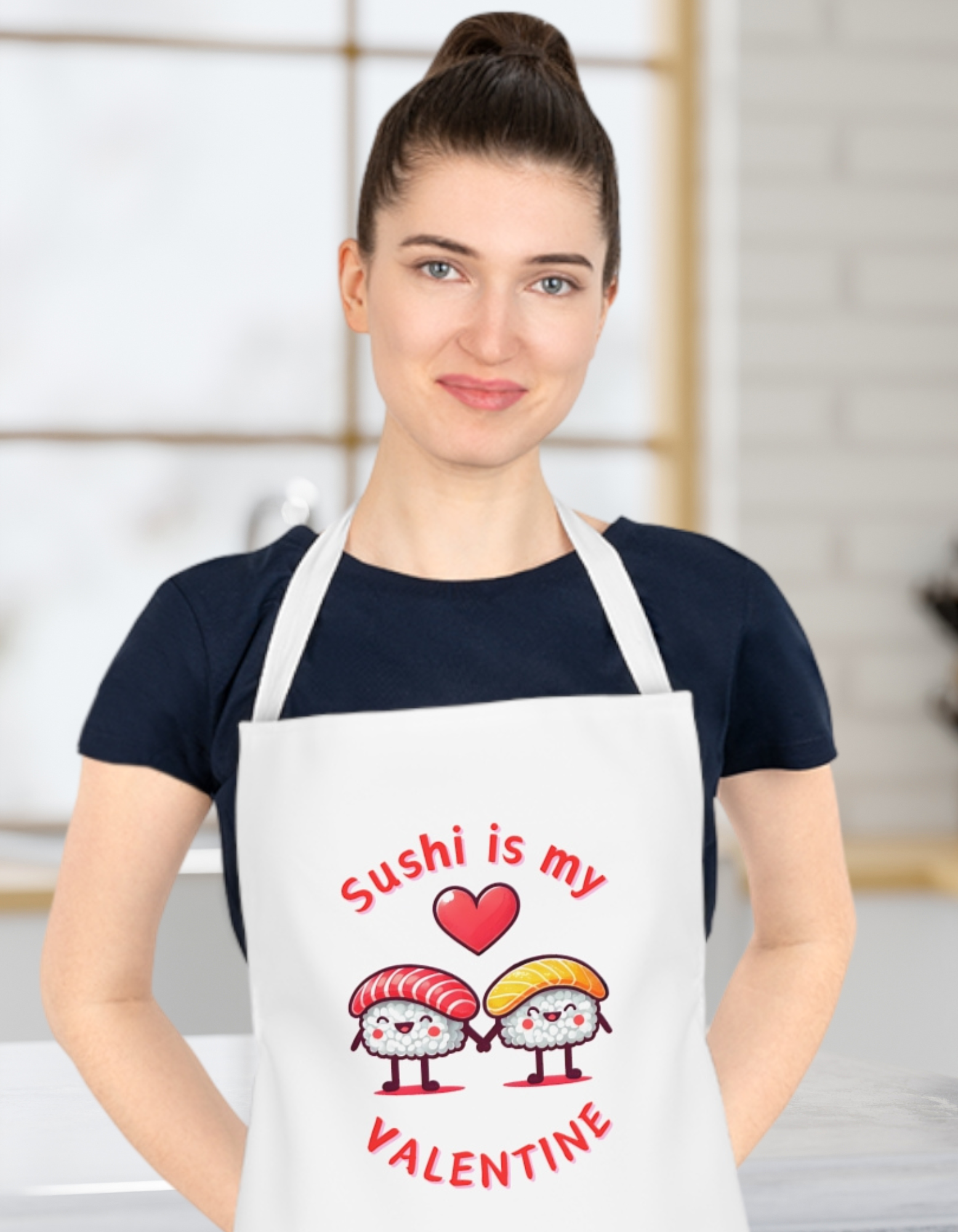 Sushi Is My Valentine Apron - Cute, Functional Kitchen Gear - Perfect for Sushi Lovers