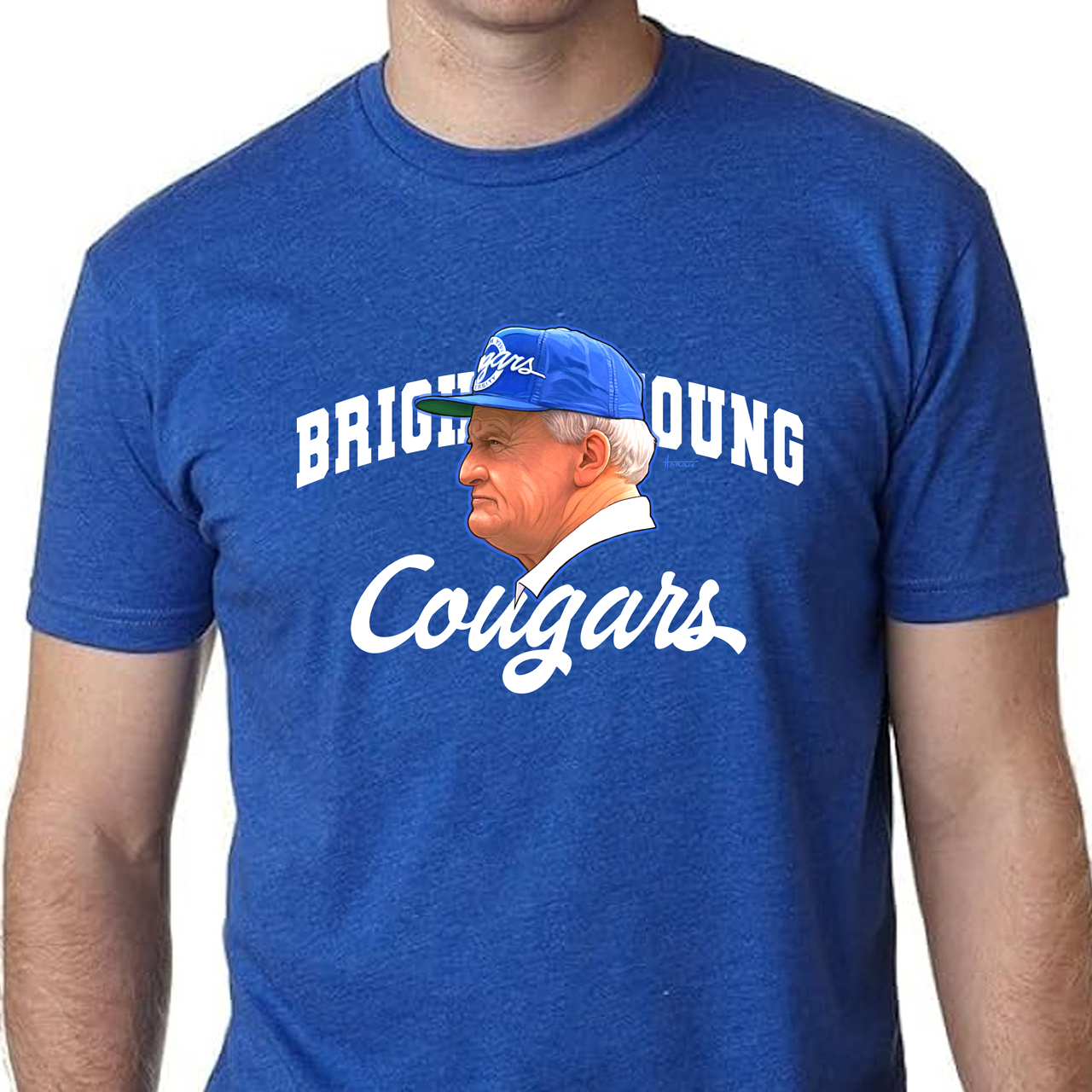 BYU Brigham Young University LaVall Edwards Unisex CVC Jersey T-shirt BYU Brigham Young University LaVall Edwards Unisex CVC Jersey T-shirt