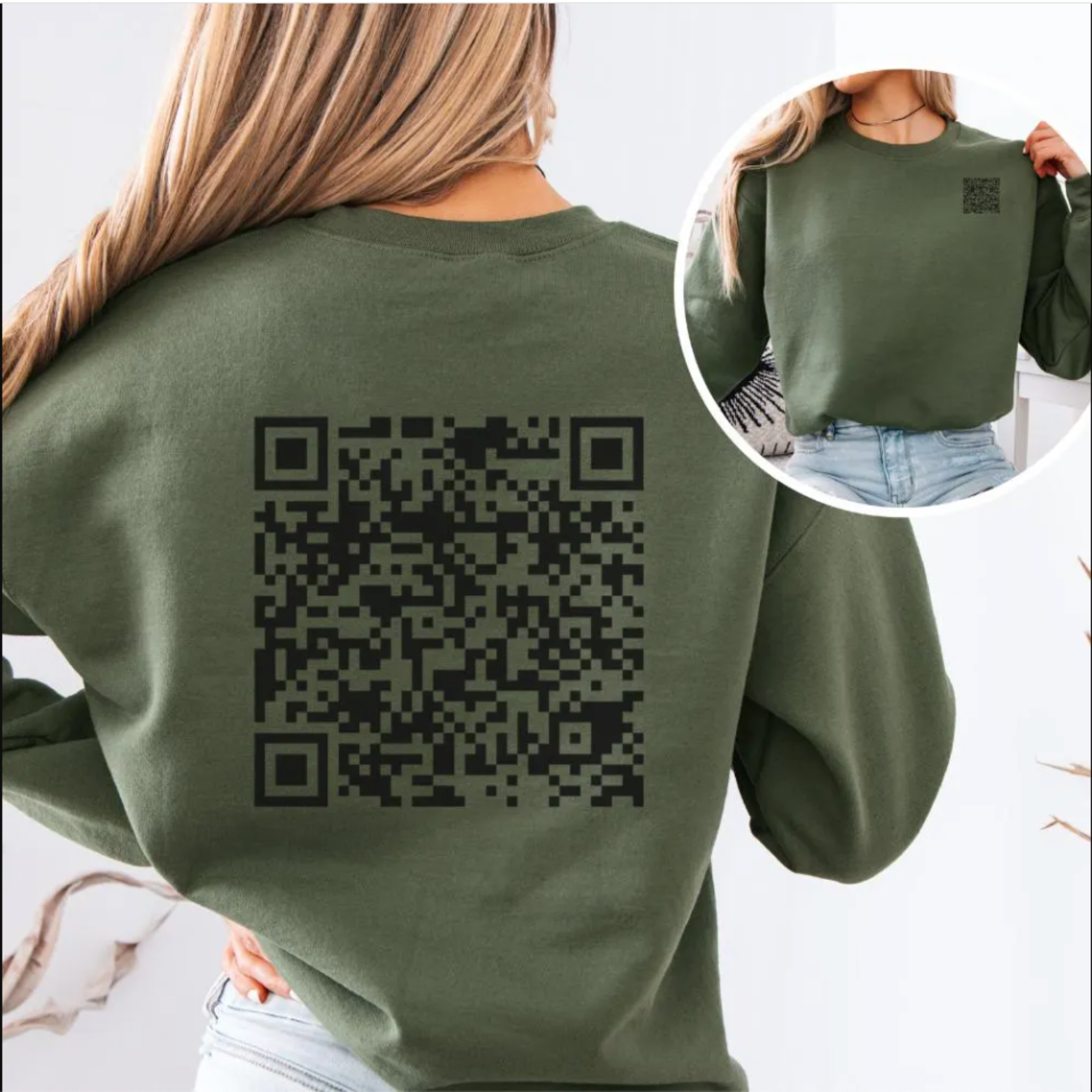 Fuck Trump QR Code FDT Soundcloud Link Front & Back Print Unisex Sweatshirt Fuck Trump QR Code FDT Soundcloud Link Front & Back Print Unisex Sweatshirt
