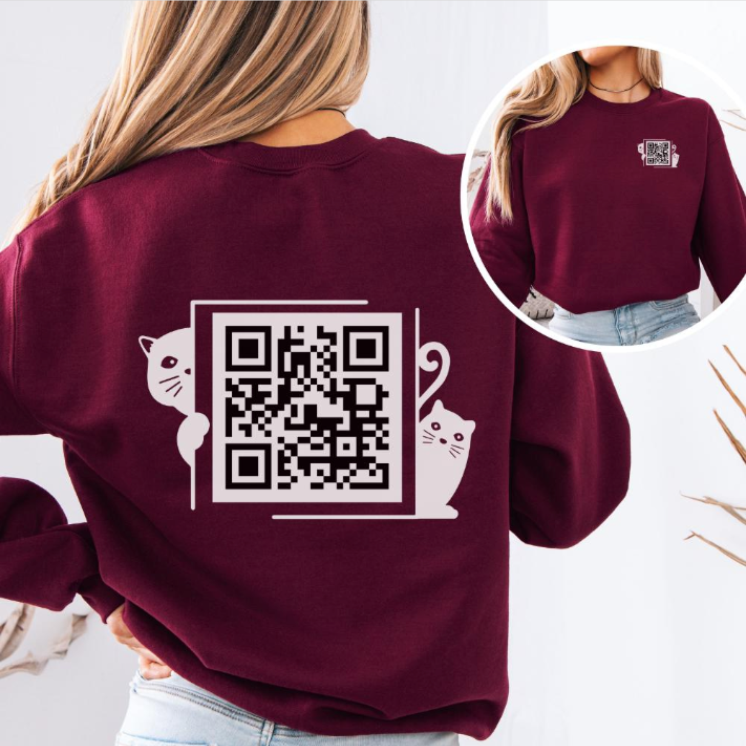 Fuck Trump QR Code Cat Frame FDT Soundcloud Link Front & Back Print Unisex Sweatshirt product thumbnail image Fuck Trump QR Code Cat Frame FDT Soundcloud Link Front & Back Print Unisex Sweatshirt product thumbnail image