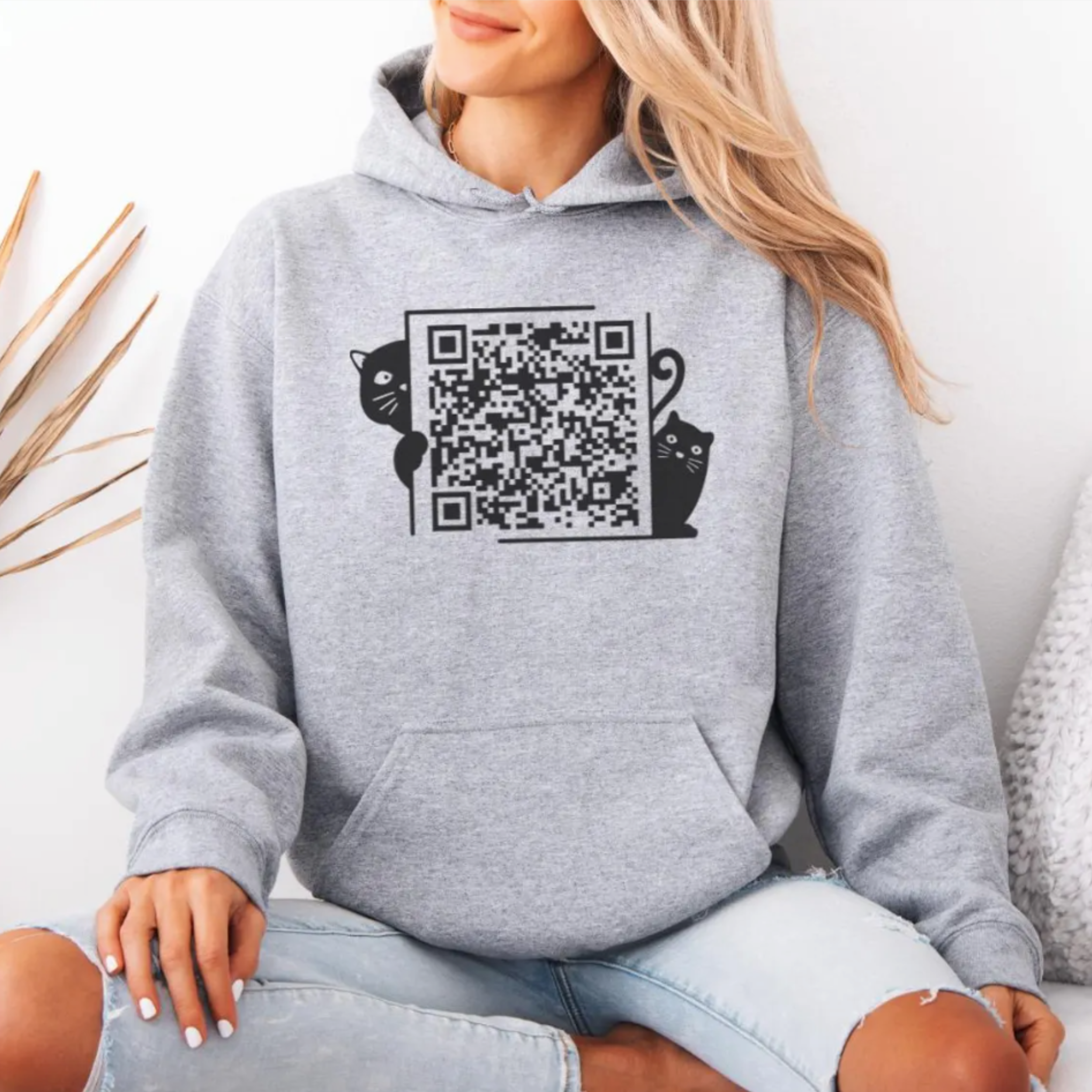 Fuck Trump QR Code Cat Frame FDT Soundcloud Link Front & Back Print Unisex Hoodie  Fuck Trump QR Code Cat Frame FDT Soundcloud Link Front & Back Print Unisex Hoodie