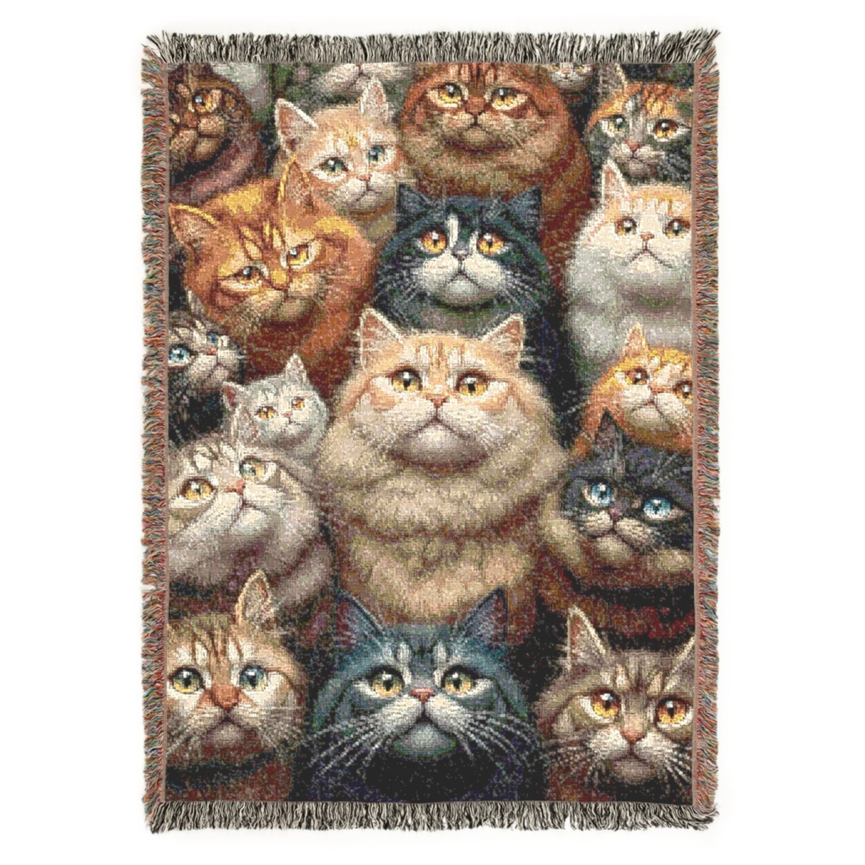 Woven Throw Blanket - Crazy Cat Lady Kitty Lover Chonky Cats Art product thumbnail image Woven Throw Blanket - Crazy Cat Lady Kitty Lover Chonky Cats Art product thumbnail image