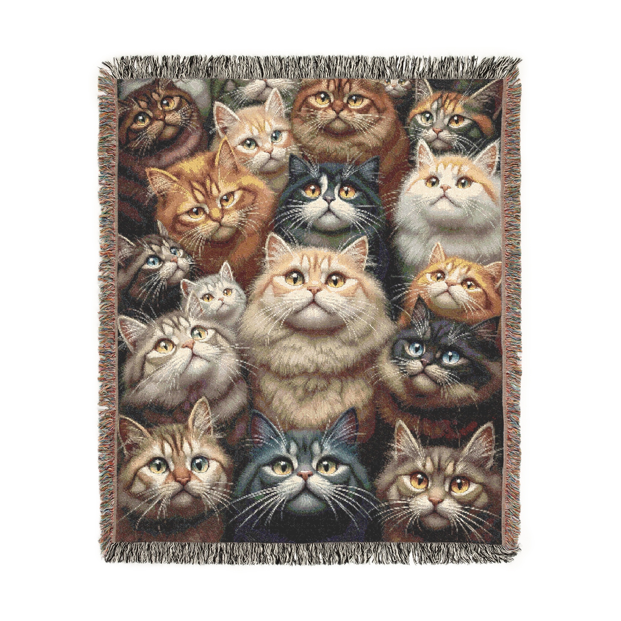Woven Throw Blanket - Crazy Cat Lady Kitty Lover Chonky Cats Art product thumbnail image Woven Throw Blanket - Crazy Cat Lady Kitty Lover Chonky Cats Art product thumbnail image