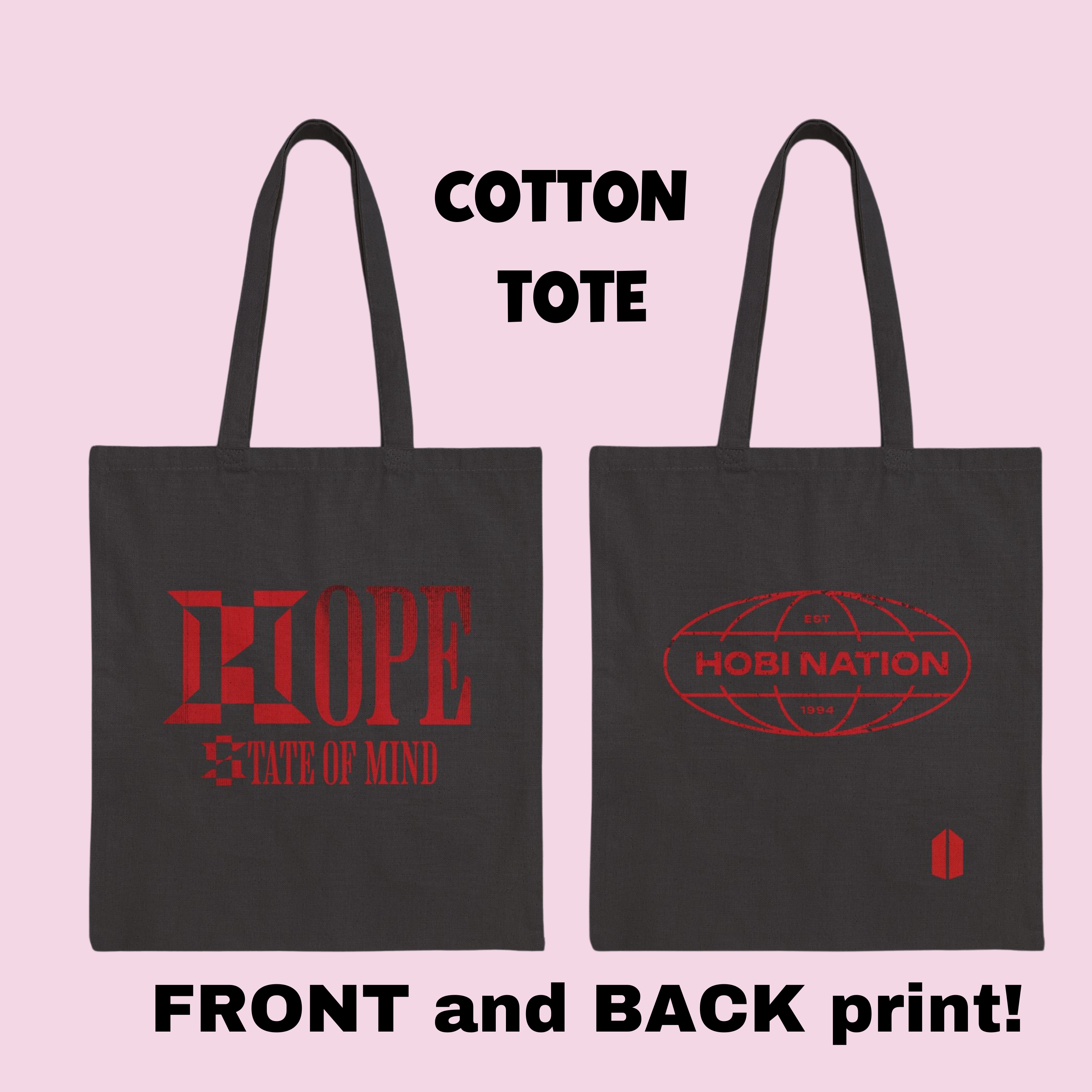 Hobi Cotton Canvas Tote Bag, Printed on FRONT and BACK, Designed for Army by Army Hobi Cotton Canvas Tote Bag, Printed on FRONT and BACK, Designed for Army by Army