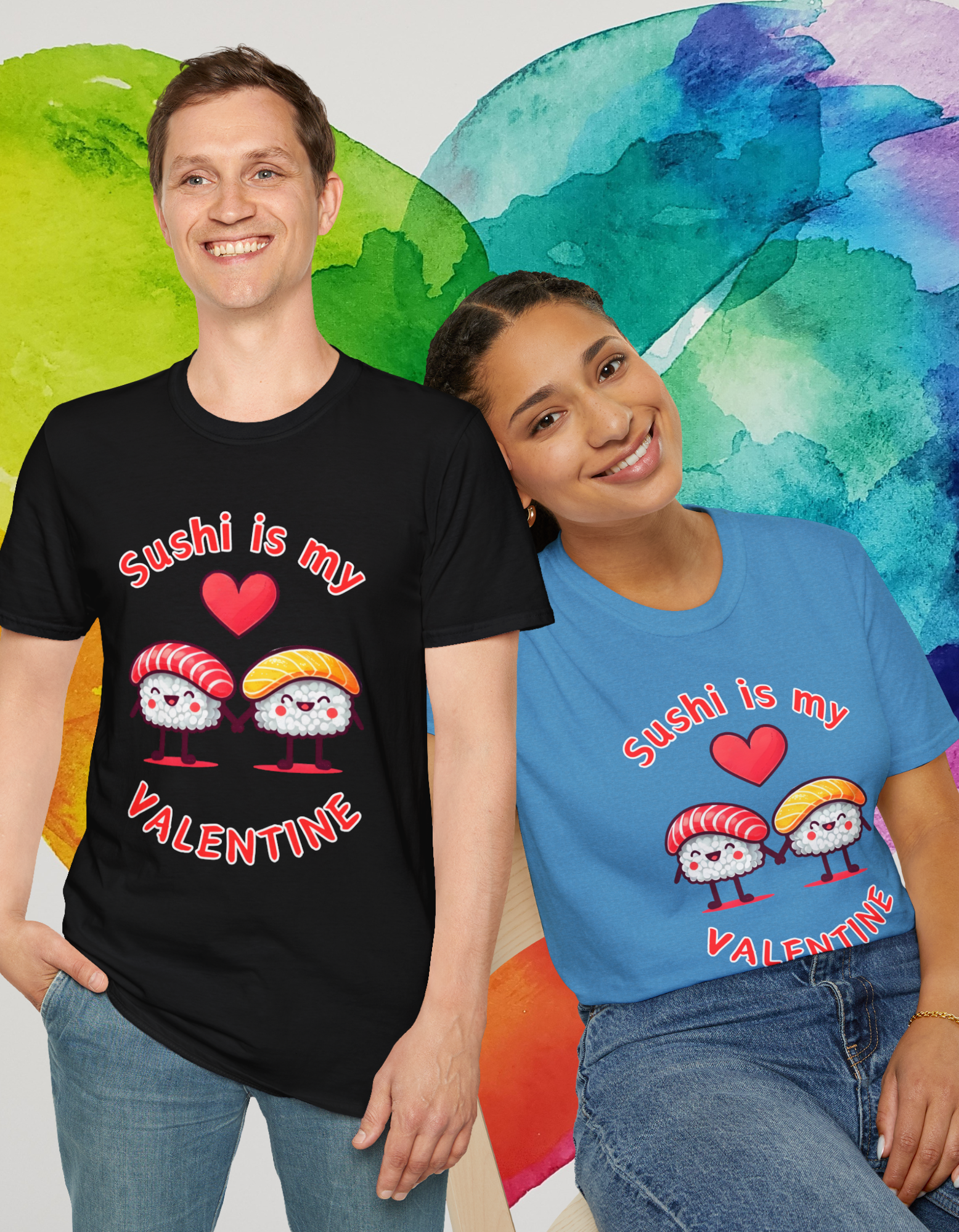 "Sushi is My Valentine" Kawaii T-Shirt – Adorable Unisex Valentine's Day Gift for Sushi Lovers product thumbnail image "Sushi is My Valentine" Kawaii T-Shirt – Adorable Unisex Valentine's Day Gift for Sushi Lovers product thumbnail image