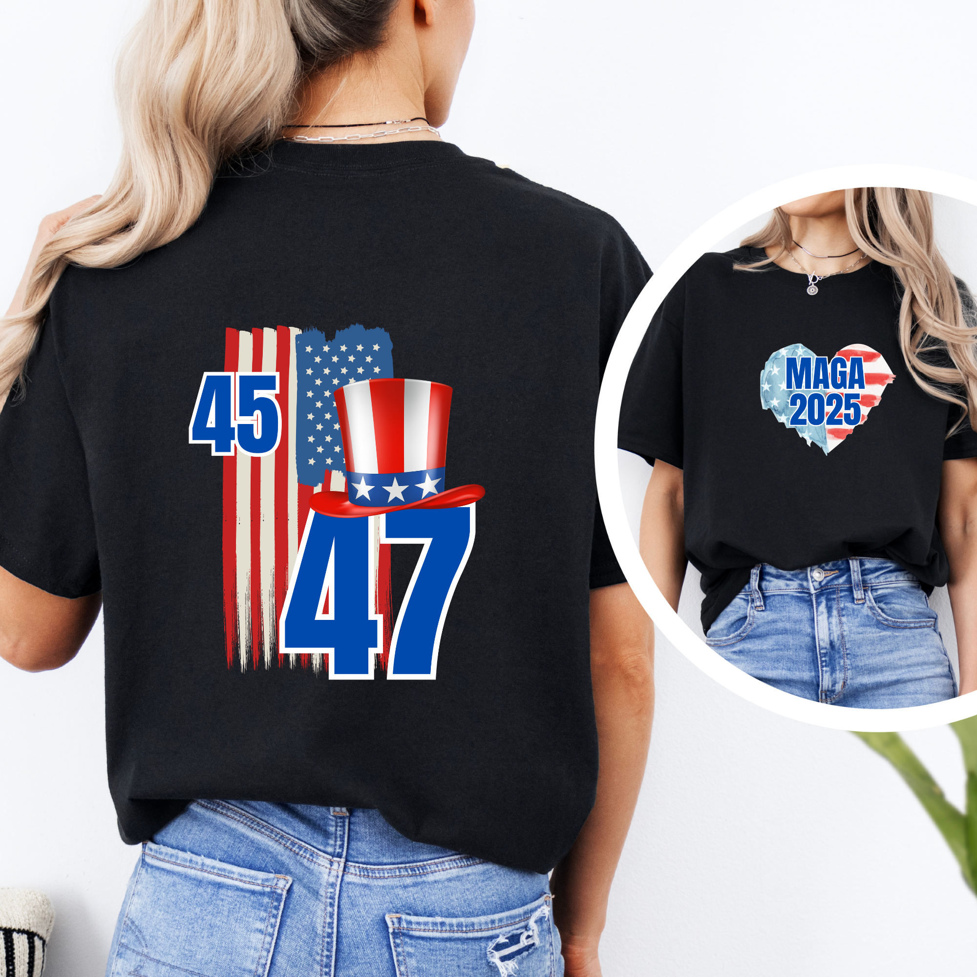 MAGA 2025 Donald Trump T-Shirt - Double-Sided Patriotic Graphic Tee, Political Enthusiast Shirt, American Flag Tee, Patriotic Apparel, MAGA 2025 Donald Trump T-Shirt - Double-Sided Patriotic Graphic Tee, Political Enthusiast Shirt, American Flag Tee, Patriotic Apparel,