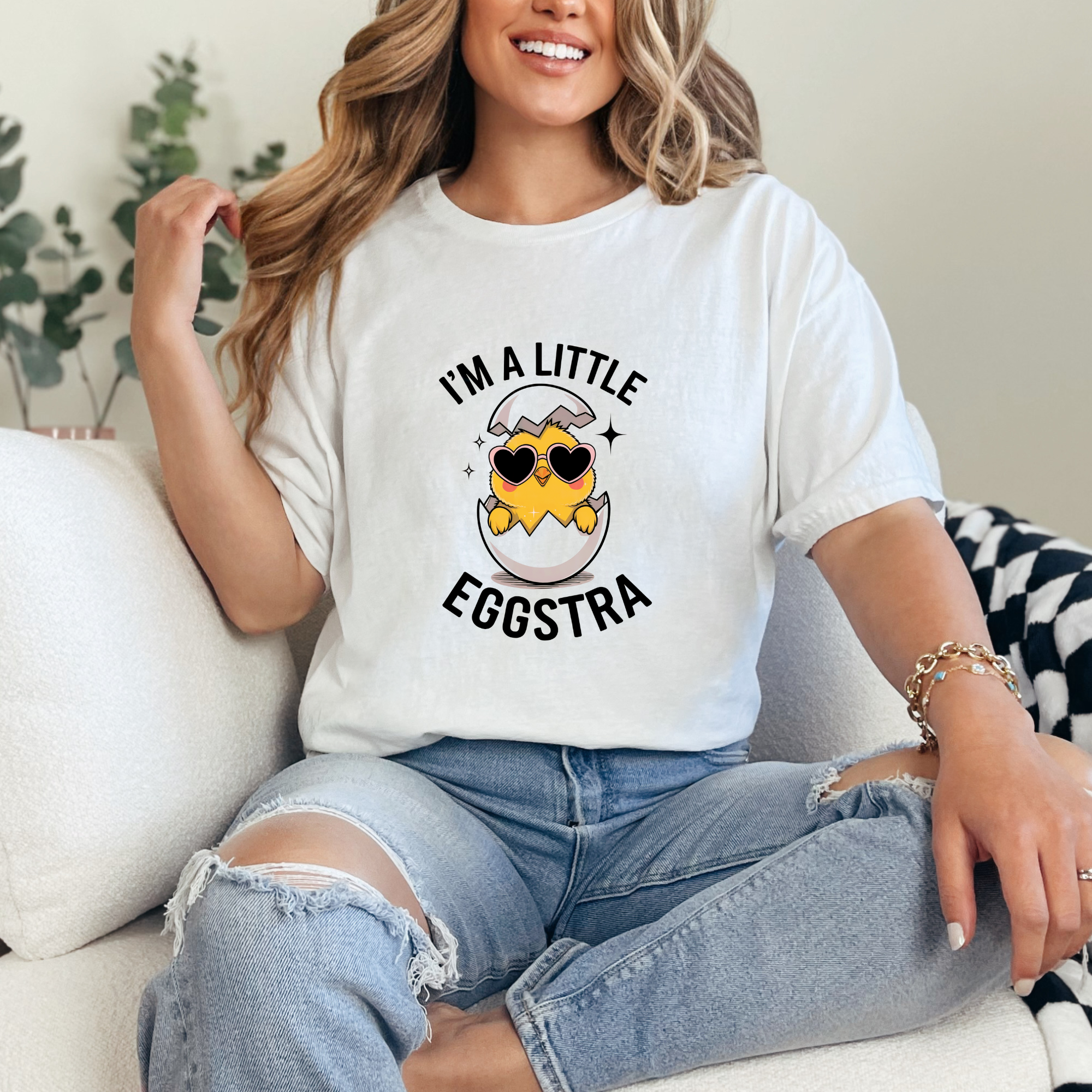 Easter Chick T-Shirt, Funny Spring Graphic Tee, Women's Cute Eggstra Shirt, Unisex Garment-Dyed Gift, Holiday Apparel product thumbnail image Easter Chick T-Shirt, Funny Spring Graphic Tee, Women's Cute Eggstra Shirt, Unisex Garment-Dyed Gift, Holiday Apparel product thumbnail image