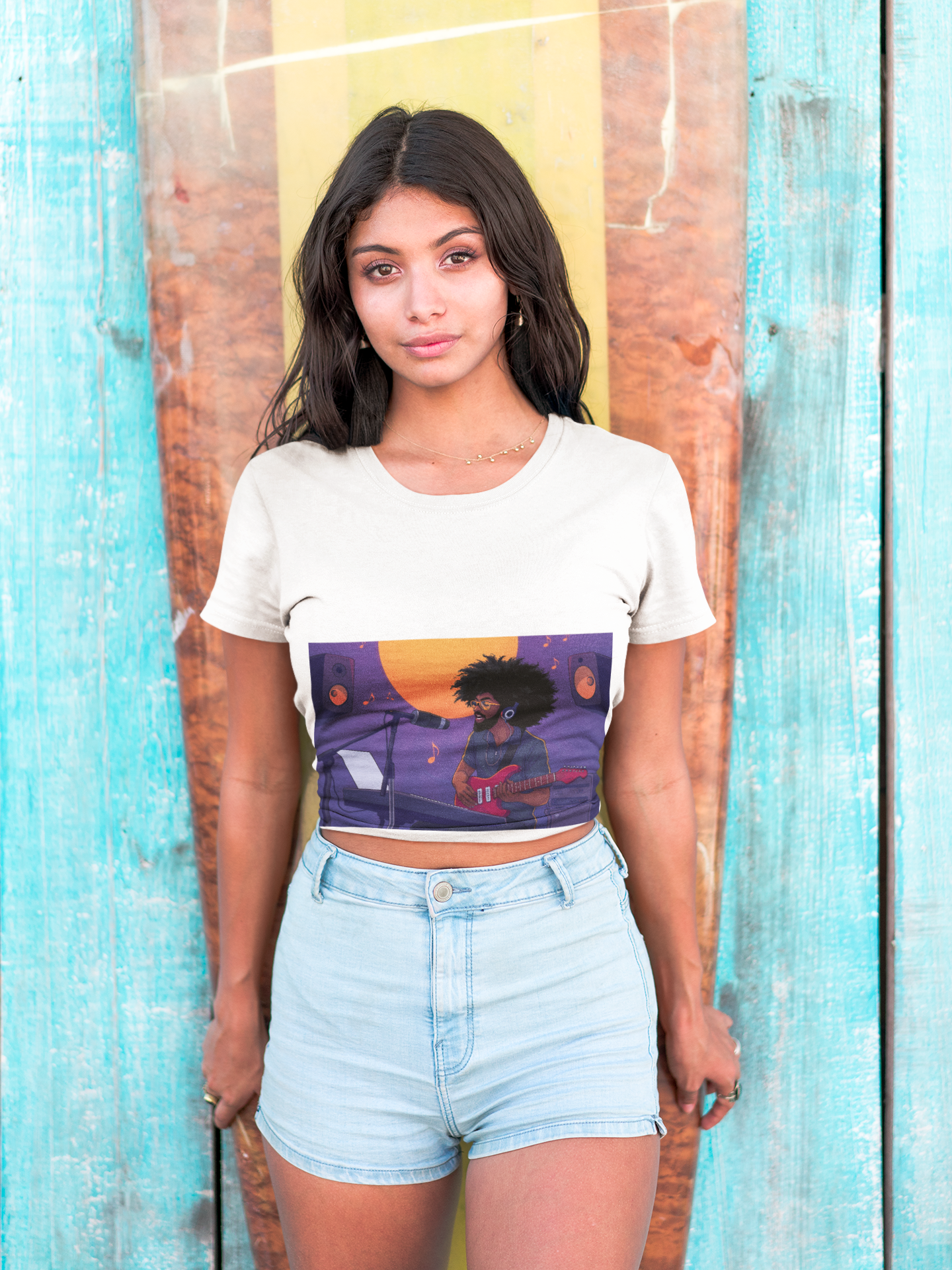 Unisex Music Lover Tee - Guitar Girl Design Unisex Music Lover Tee - Guitar Girl Design