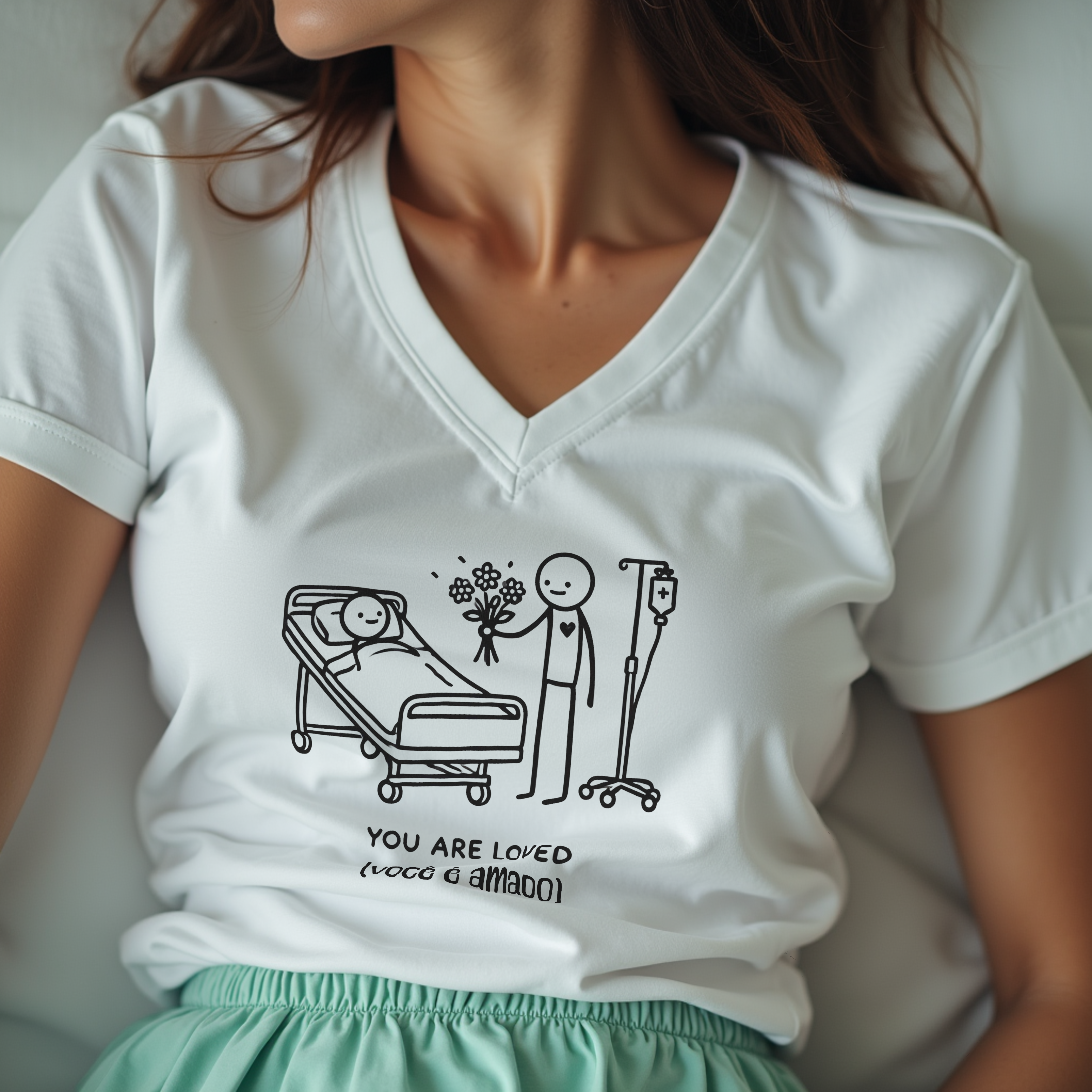 You Are Loved" Chemotherapy Support T-Shirt – Comfortable Hospital Wear product thumbnail image You Are Loved" Chemotherapy Support T-Shirt – Comfortable Hospital Wear product thumbnail image