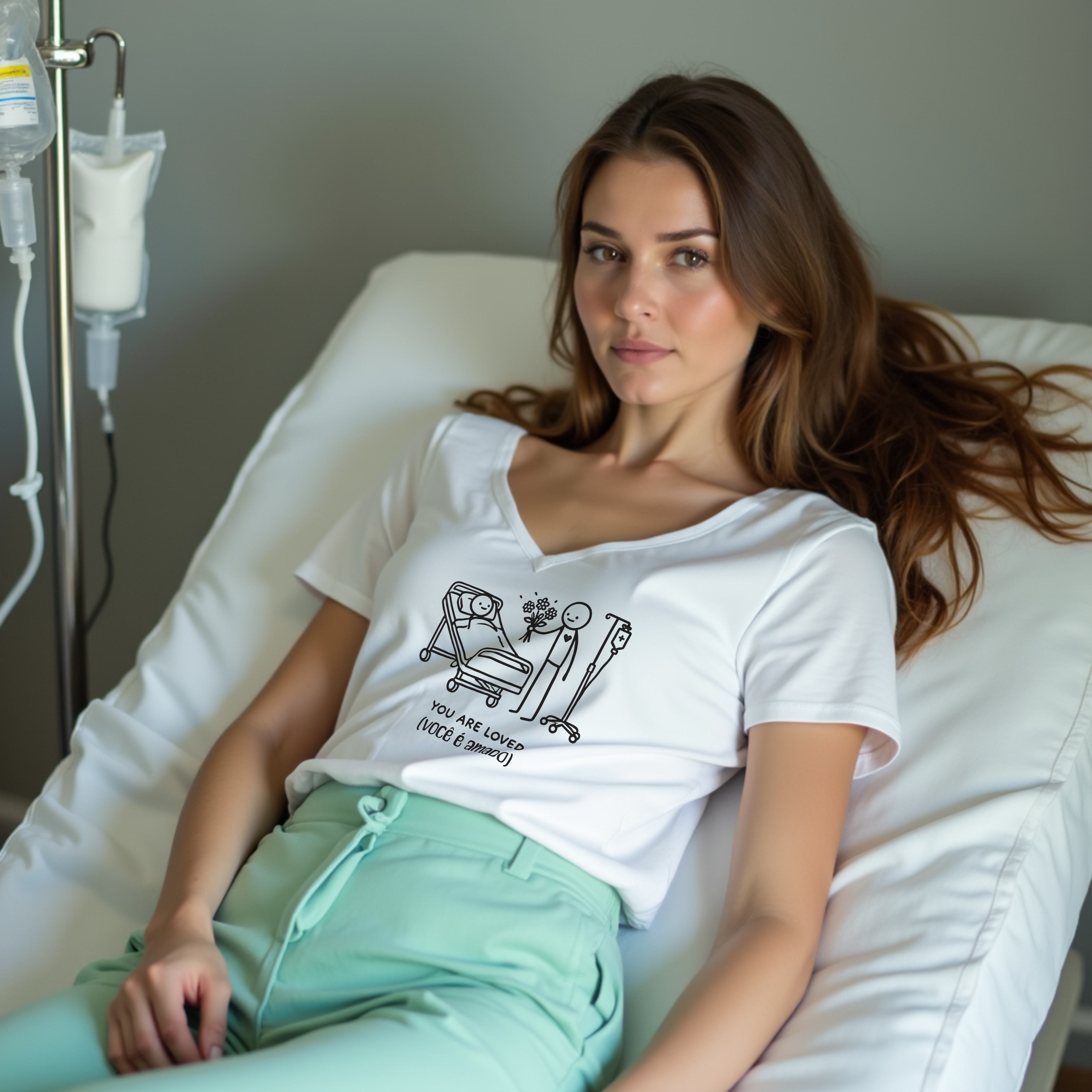 You Are Loved" Chemotherapy Support T-Shirt – Comfortable Hospital Wear product thumbnail image You Are Loved" Chemotherapy Support T-Shirt – Comfortable Hospital Wear product thumbnail image