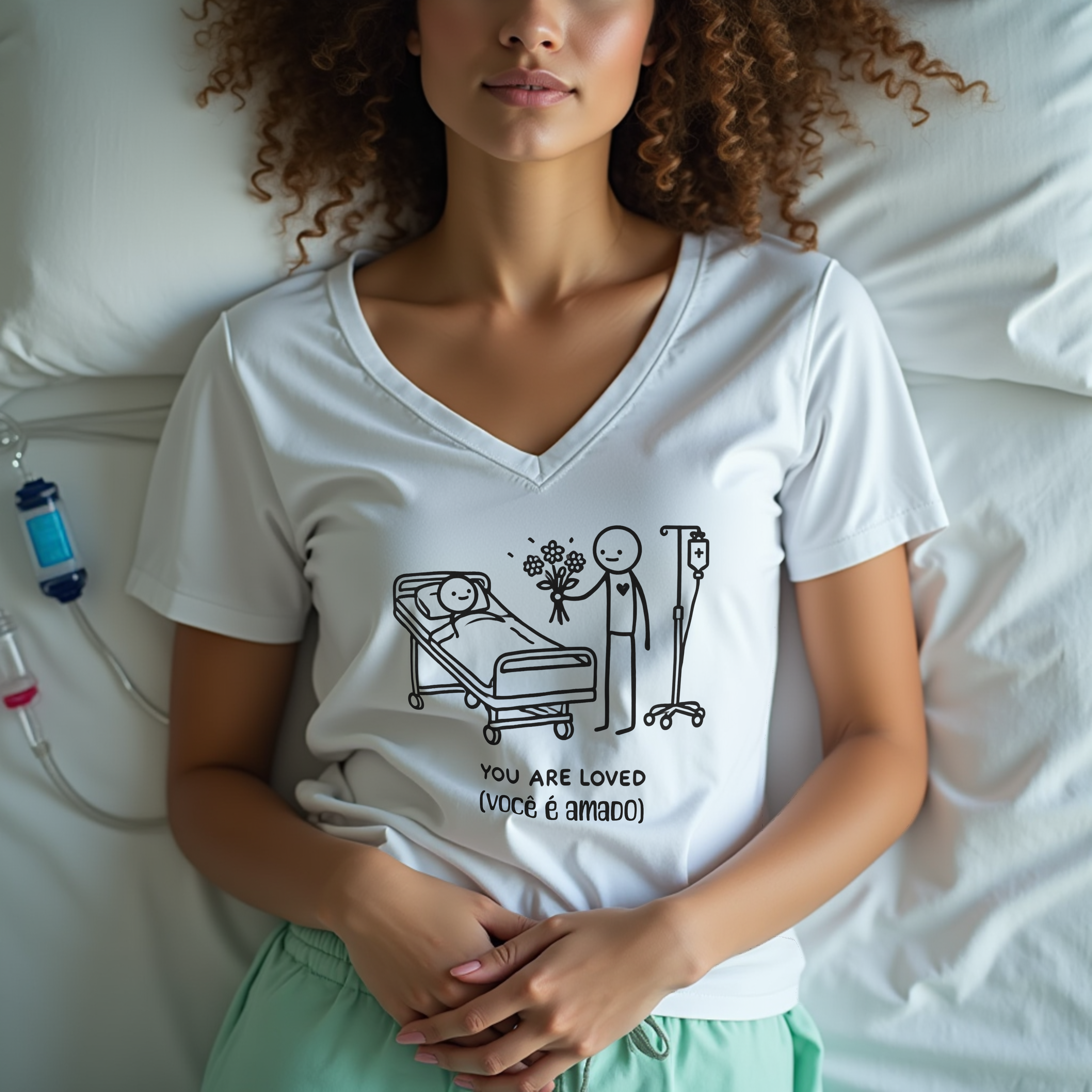 You Are Loved" Chemotherapy Support T-Shirt – Comfortable Hospital Wear product thumbnail image You Are Loved" Chemotherapy Support T-Shirt – Comfortable Hospital Wear product thumbnail image