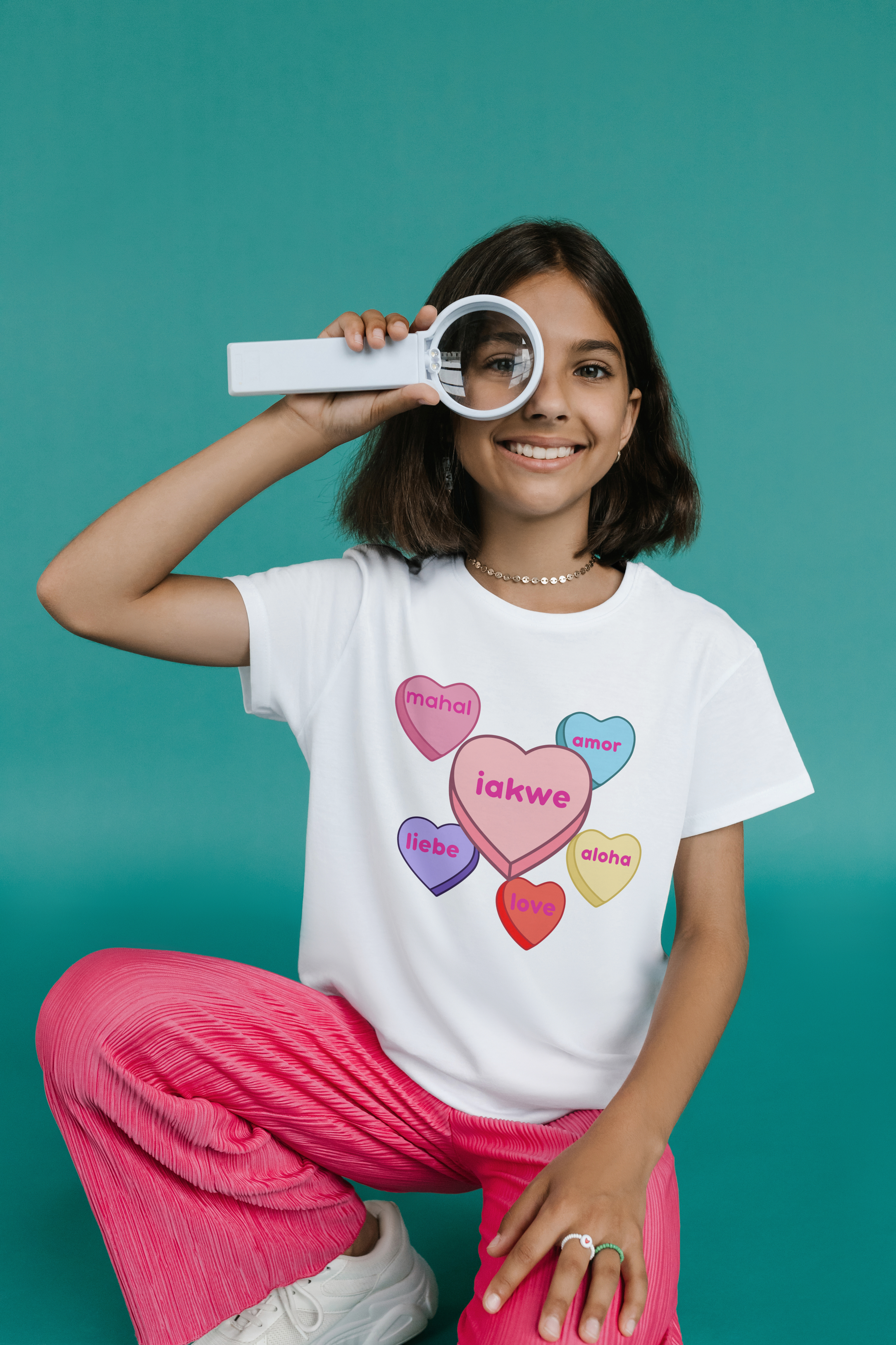Nostalgic Kids unisex candy hearts iakwe love t-shirt Nostalgic Kids unisex candy hearts iakwe love t-shirt