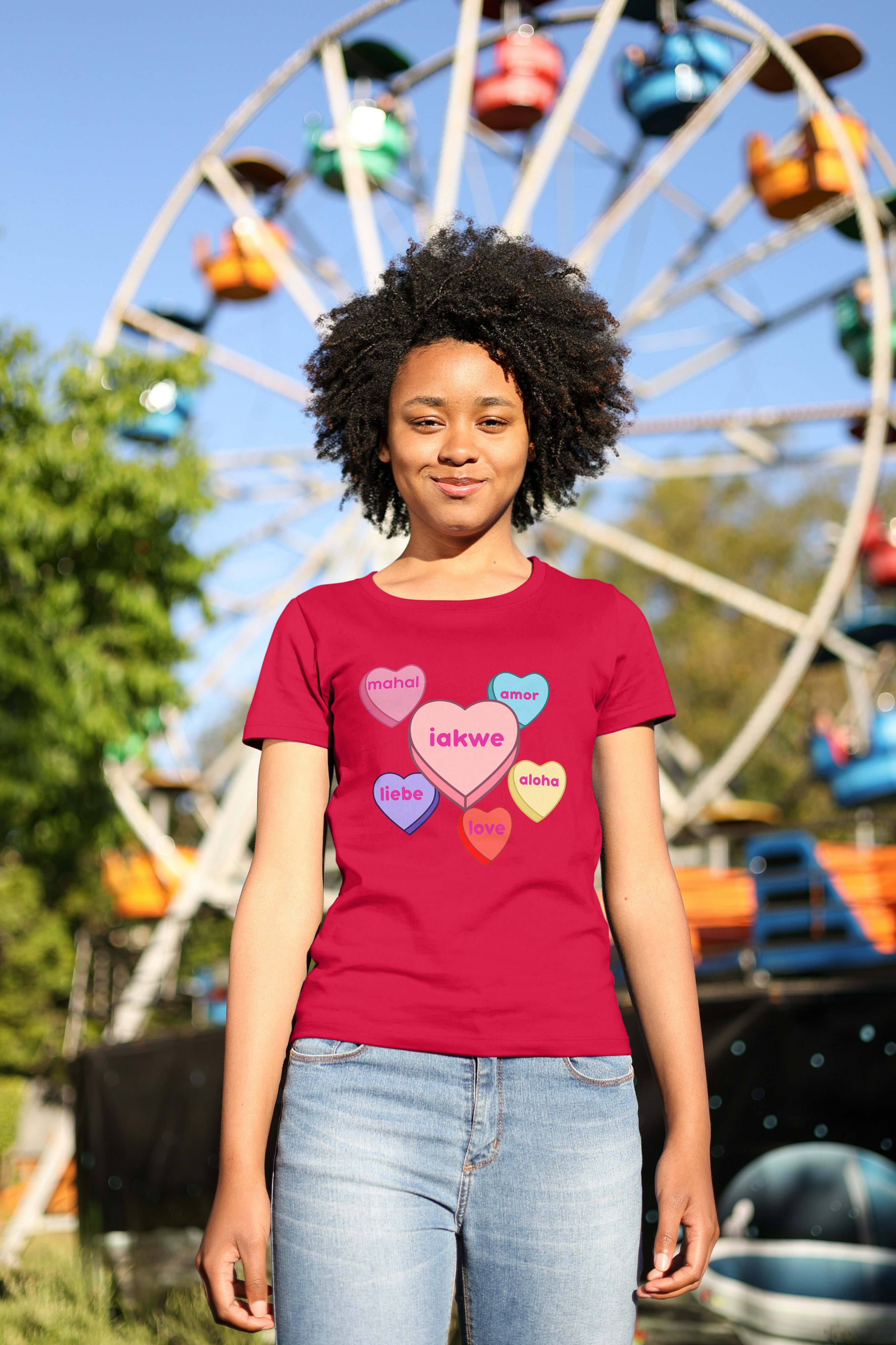 Nostalgic Kids unisex candy hearts iakwe love t-shirt product thumbnail image Nostalgic Kids unisex candy hearts iakwe love t-shirt product thumbnail image