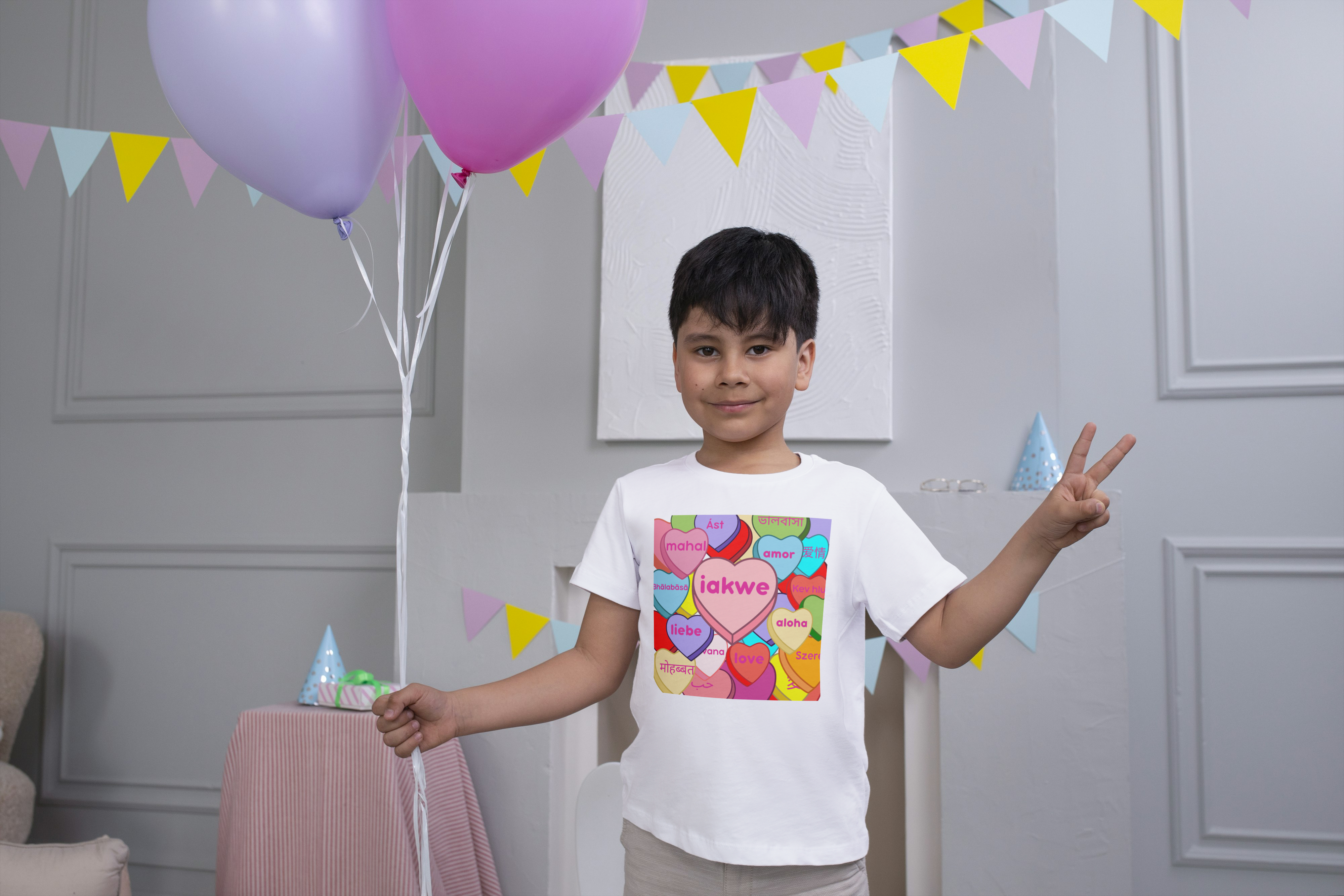 Unisex Kids Candy Heart Iakwe Tee product thumbnail image Unisex Kids Candy Heart Iakwe Tee product thumbnail image