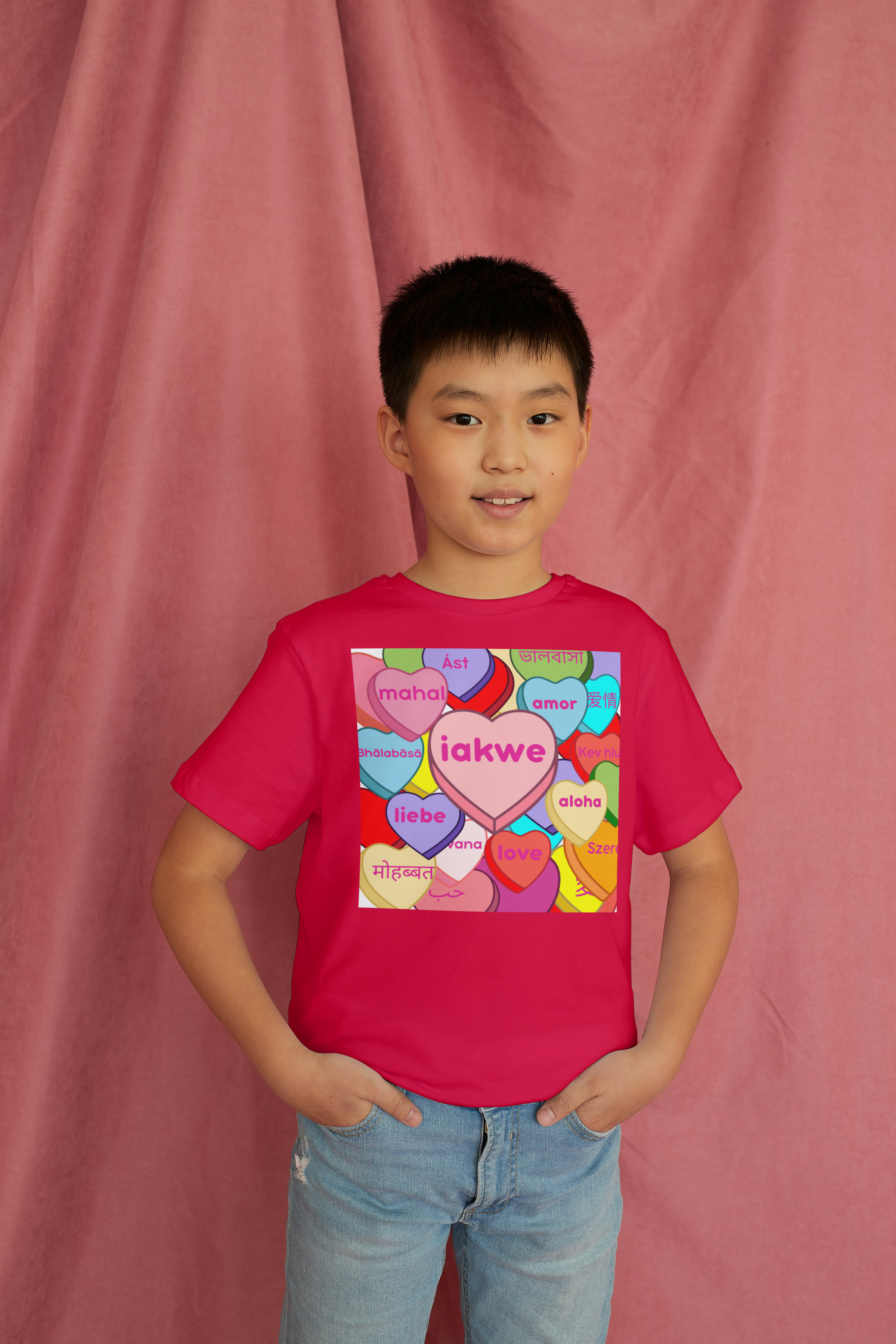Unisex Kids Candy Heart Iakwe Tee product thumbnail image Unisex Kids Candy Heart Iakwe Tee product thumbnail image