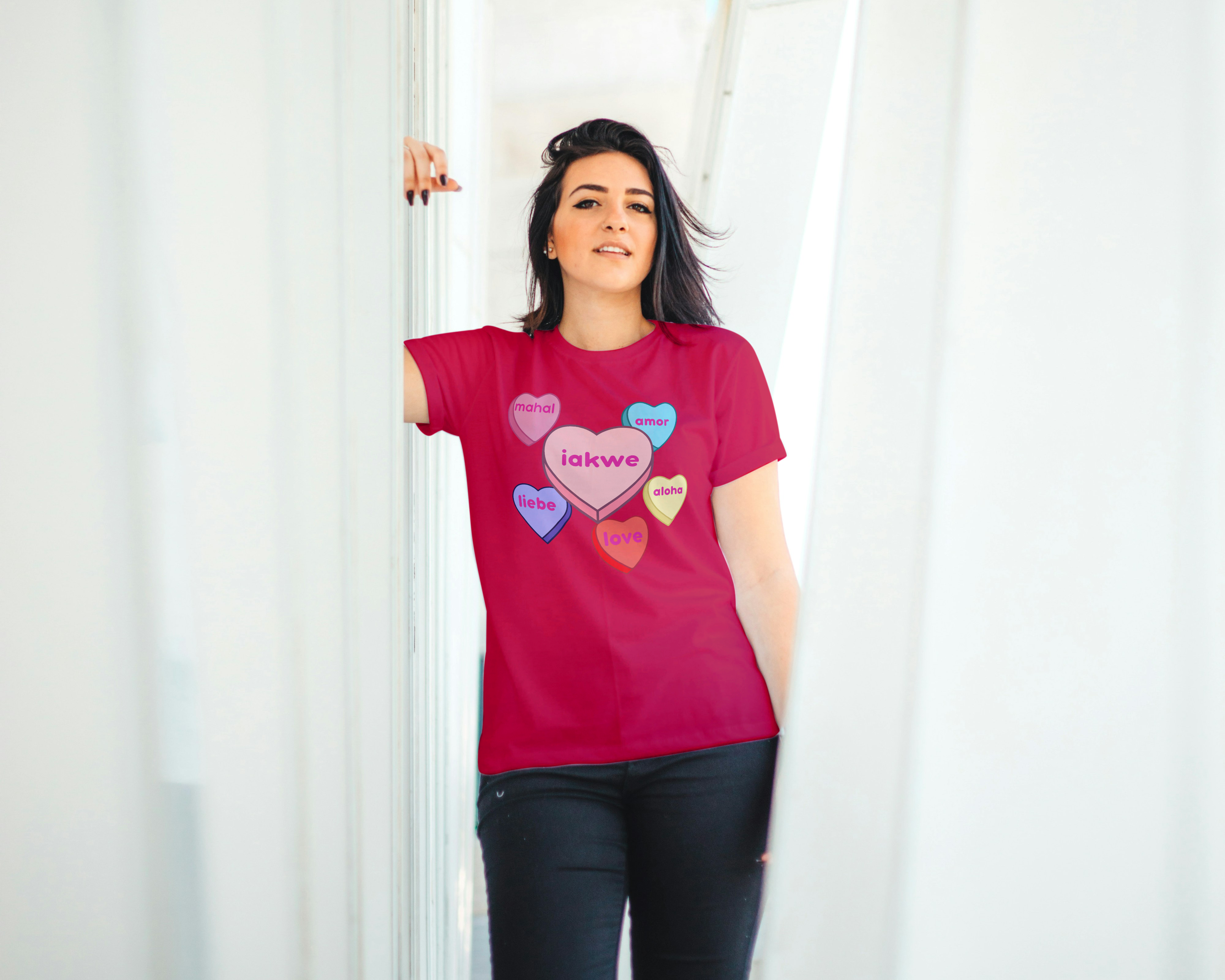 Candy hearts iakwe love Tee unisex product thumbnail image Candy hearts iakwe love Tee unisex product thumbnail image