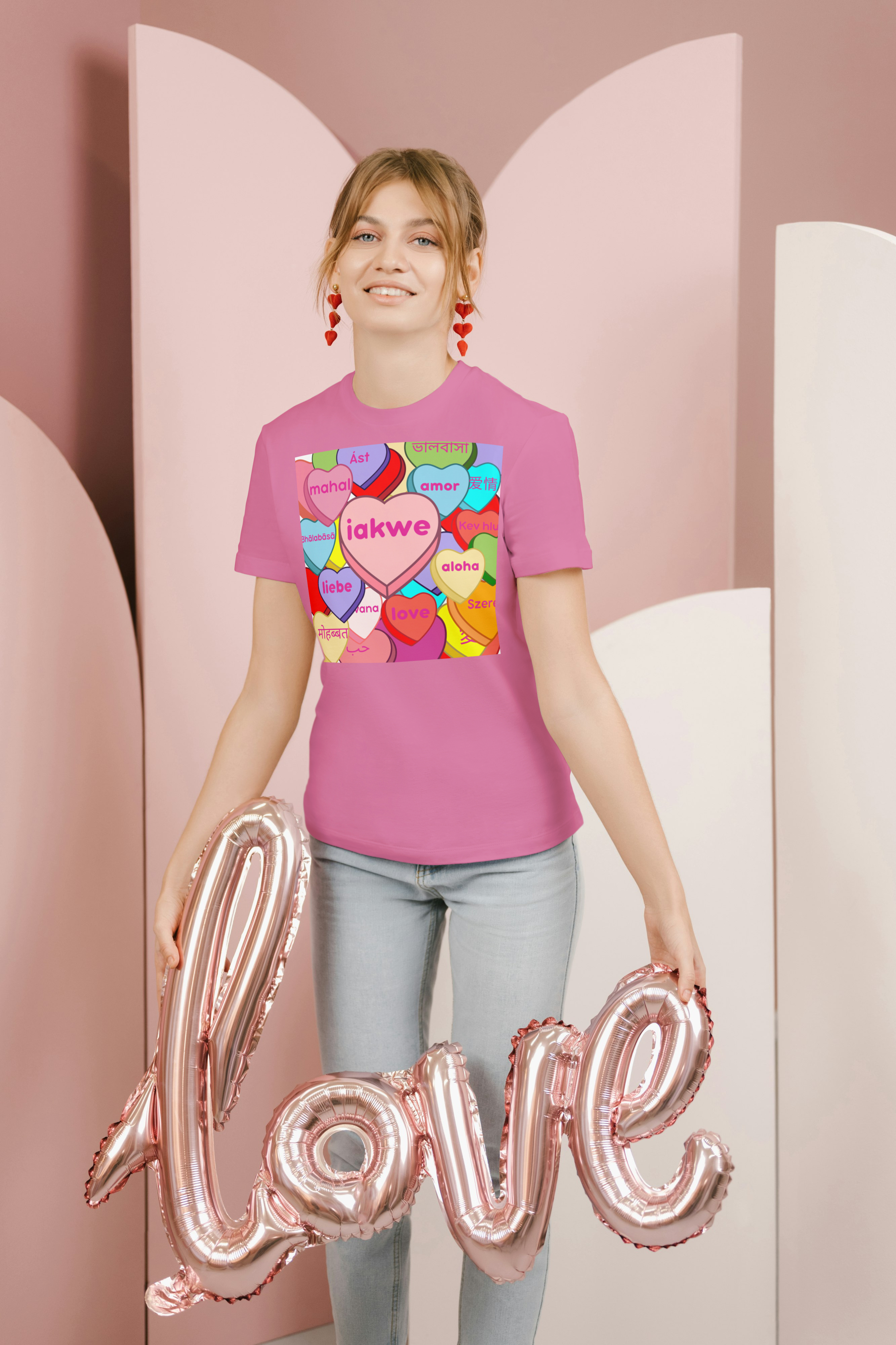 Candy hearts iakwe love Tee unisex product thumbnail image Candy hearts iakwe love Tee unisex product thumbnail image