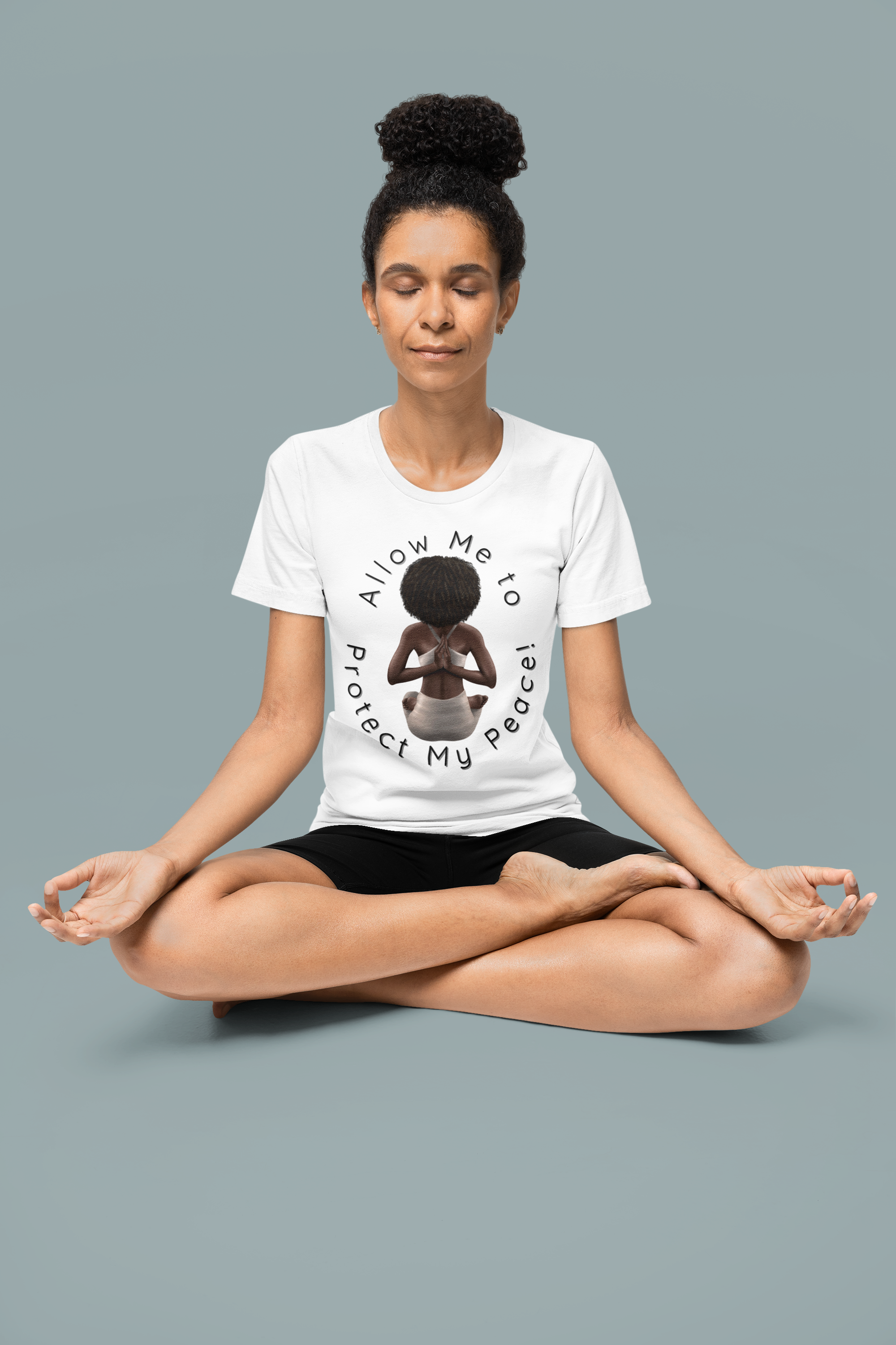 Protect My Peace Yoga Art - Afrocentric Serenity T-Shirt, Black History Month Shirts, T-Shirt Gift for Black Women, Gift for Yoga Enthusiast   product thumbnail image