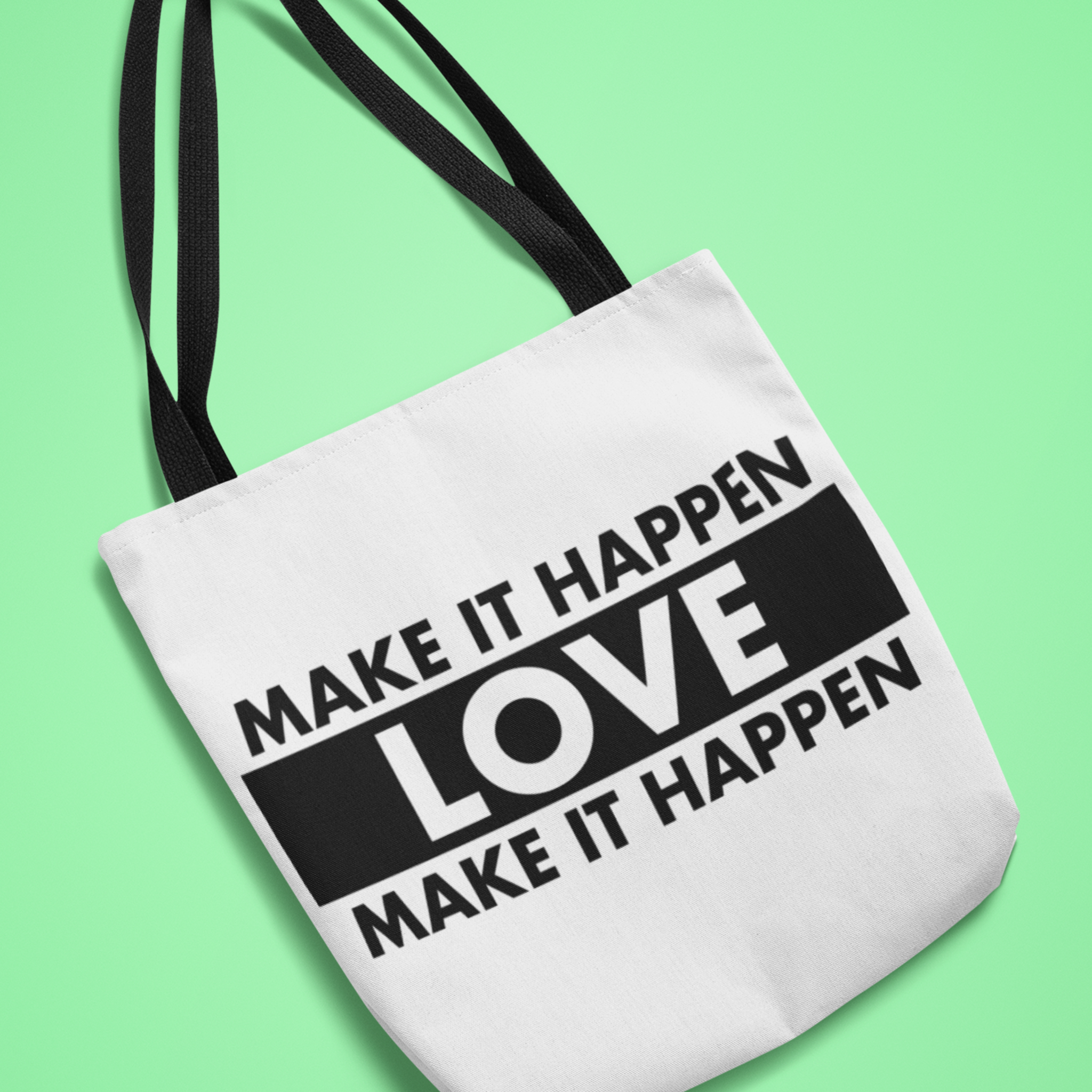 Your Faithful Reader 2025 Make It Happen Love White Canvas Tote Bag, 5-Color Straps Your Faithful Reader 2025 Make It Happen Love White Canvas Tote Bag, 5-Color Straps