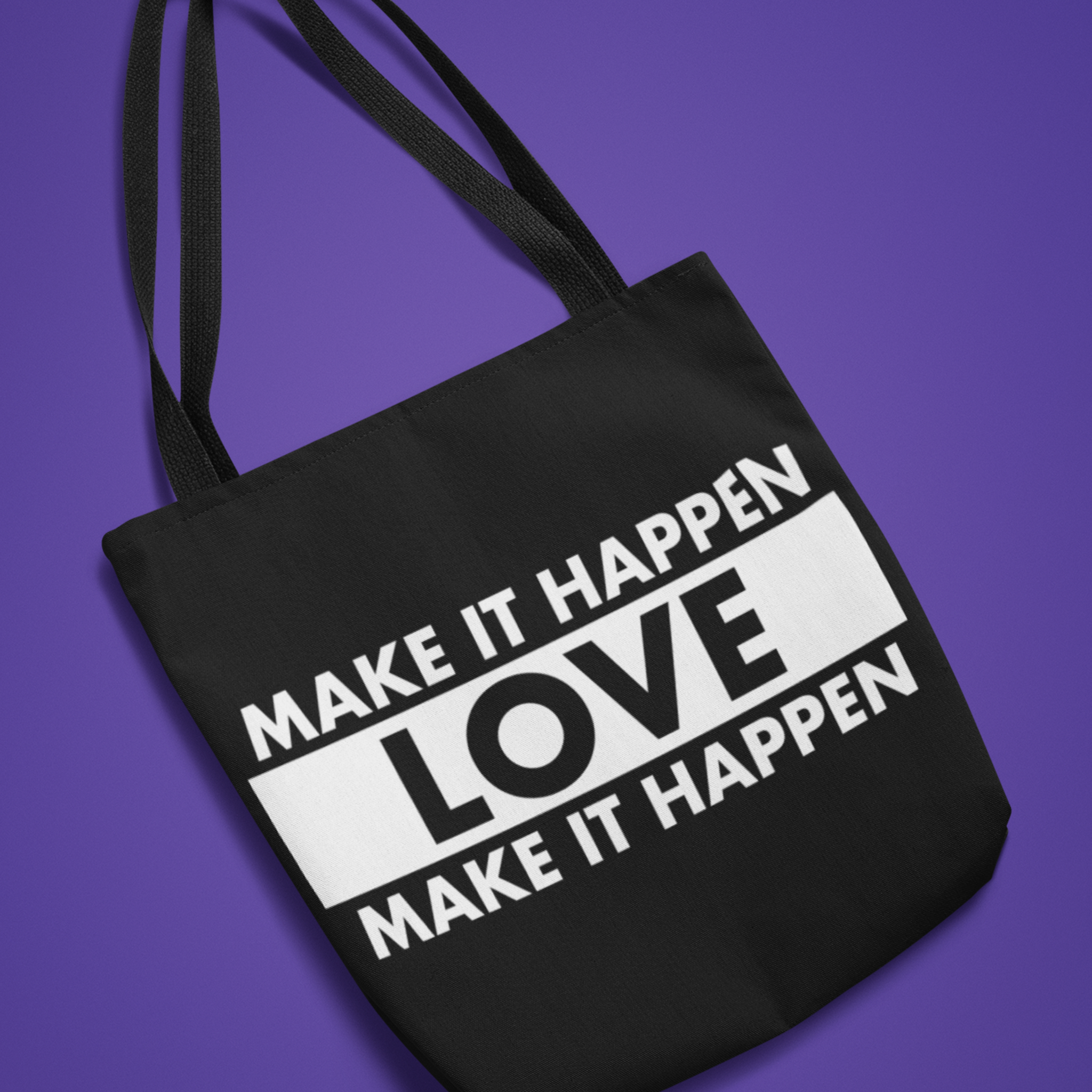 Your Faithful Reader 2025 Make It Happen Love Black Canvas Tote Bag, 5-Color Straps product thumbnail image Your Faithful Reader 2025 Make It Happen Love Black Canvas Tote Bag, 5-Color Straps product thumbnail image
