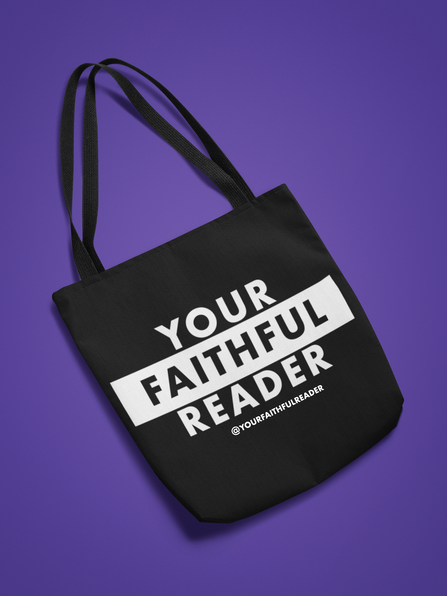Your Faithful Reader 2025 Make It Happen Love Black Canvas Tote Bag, 5-Color Straps product thumbnail image