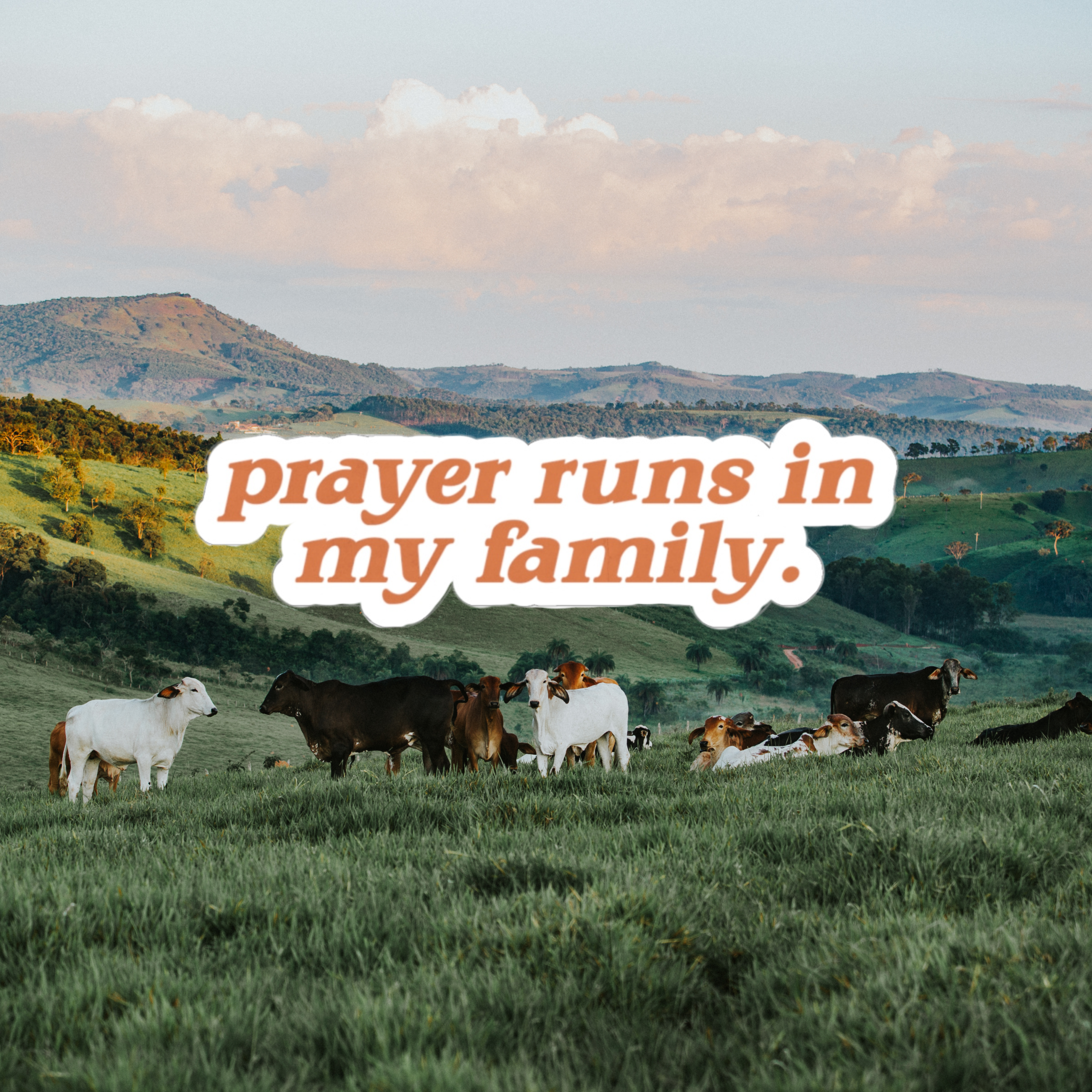 "Prayer Runs in My Family" Stickers "Prayer Runs in My Family" Stickers