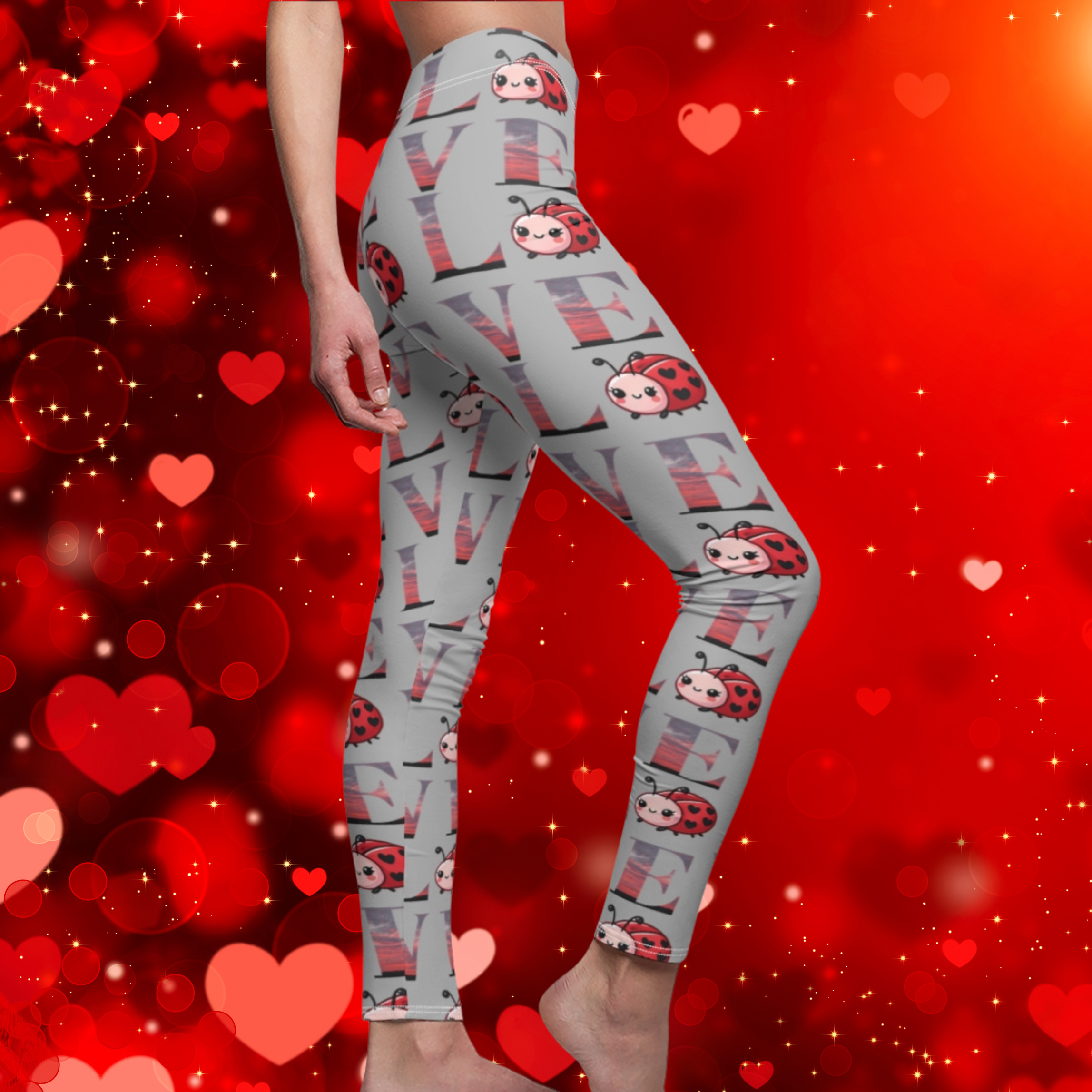 Love Bug Yoga Pants – Vibrant Valentine’s Day Leggings for Women, Skinny Fit Casual Wear product thumbnail image Love Bug Yoga Pants – Vibrant Valentine’s Day Leggings for Women, Skinny Fit Casual Wear product thumbnail image