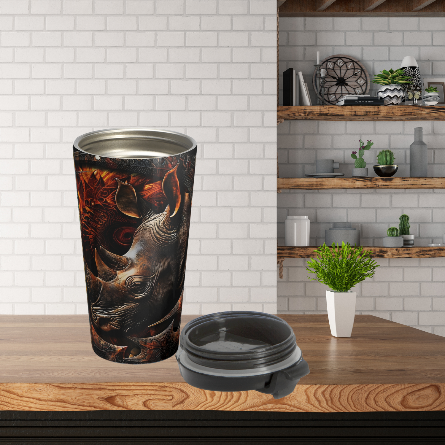 Rhinocero Artistic Portrait Stained Steel Mug product thumbnail image Rhinocero Artistic Portrait Stained Steel Mug product thumbnail image