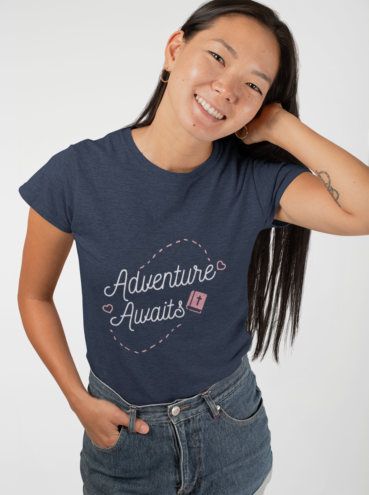  Adventure awaits woman's soft style tee