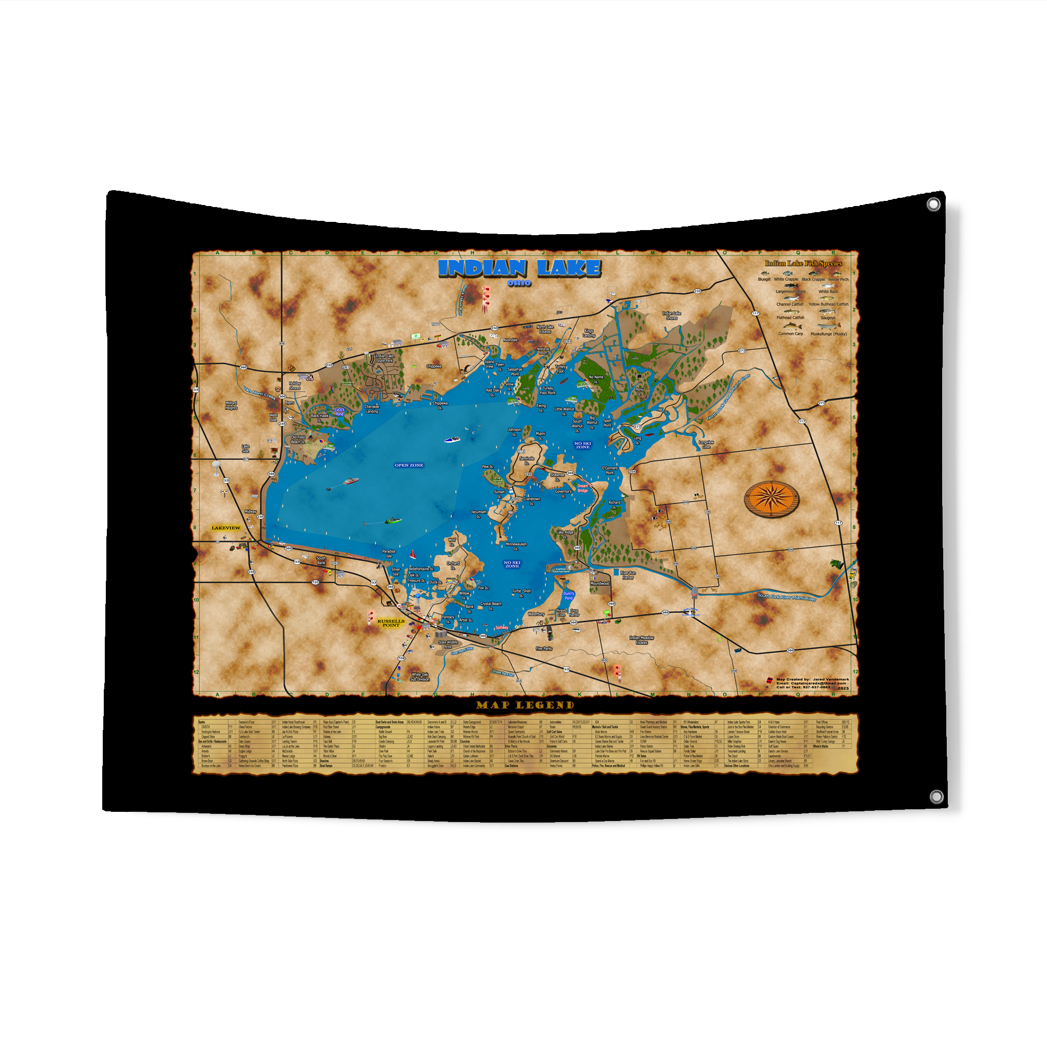 Indian Lake Map Flag - Double Sided product thumbnail image Indian Lake Map Flag - Double Sided product thumbnail image