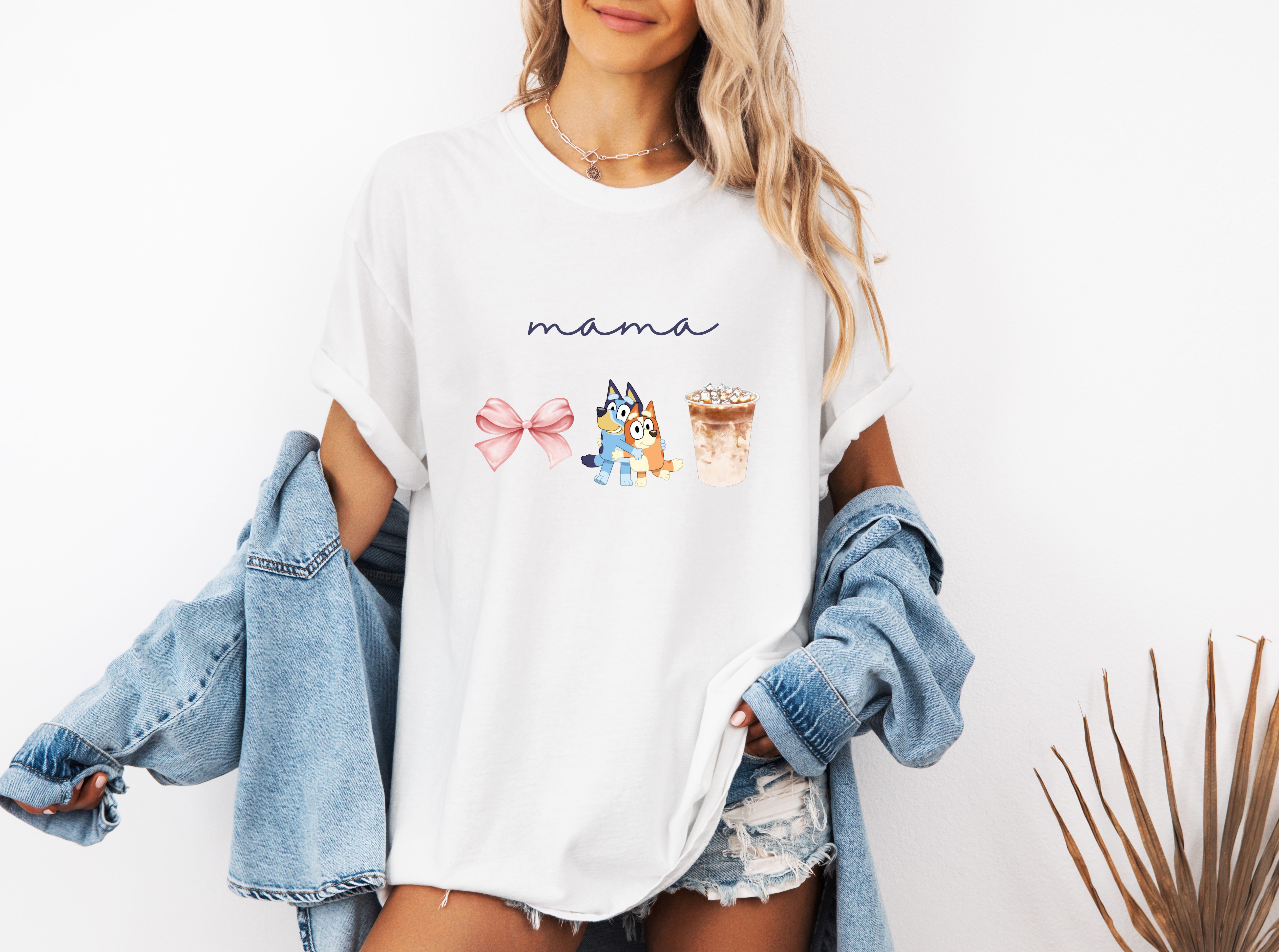 Girl Mama Bluey -Unisex Garment-Dyed T-shirt