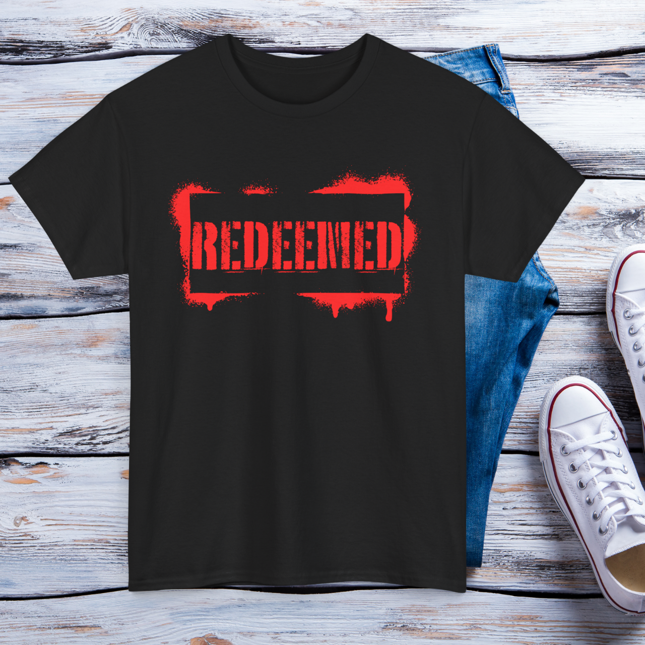 Redeemed Unisex Heavy Cotton Tee product thumbnail image Redeemed Unisex Heavy Cotton Tee product thumbnail image
