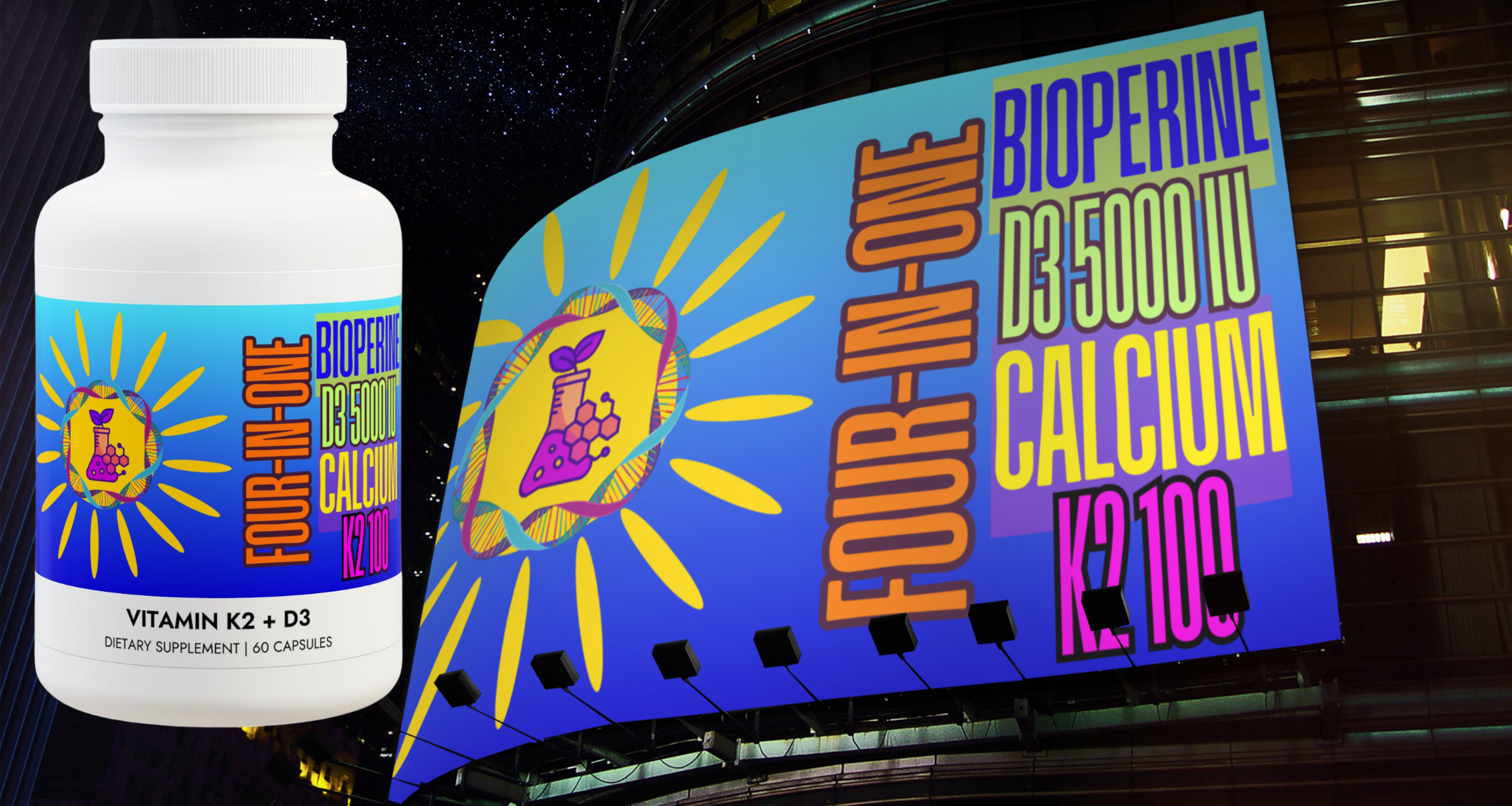 Vitamin K2 + D3 Supplement with BioPerine and Calcium (60 Vegan Capsules) Halal Kosher Bone Health and Mood Supplement One-Month Supply product thumbnail image Vitamin K2 + D3 Supplement with BioPerine and Calcium (60 Vegan Capsules) Halal Kosher Bone Health and Mood Supplement One-Month Supply product thumbnail image