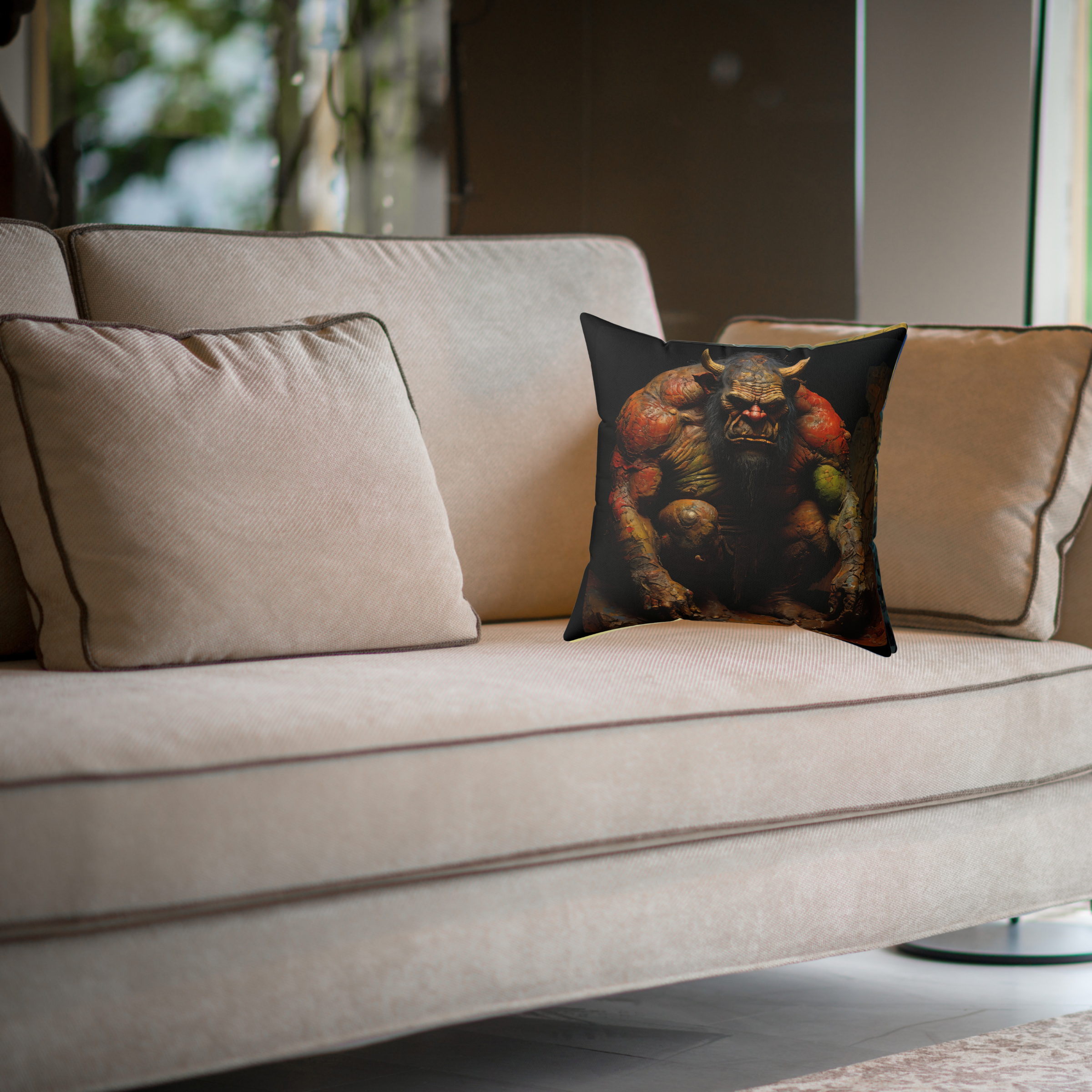 Ogre Mythical Figure Square Pillow