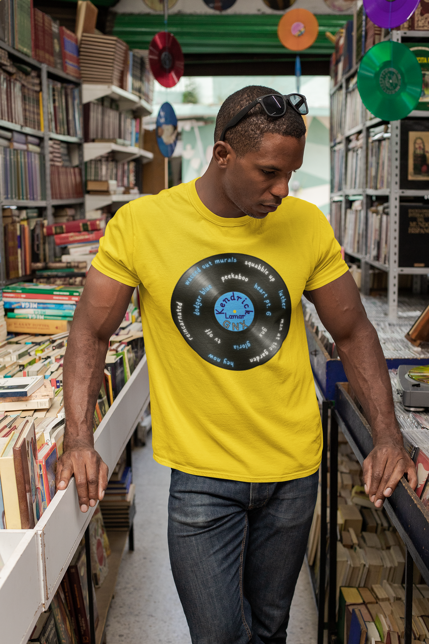 Kendrick Lamar GNX Vinyl Record Design T-Shirt, Kendrick Merch for Fans, Superbowl 2025, Black History Month, Rap Fan Clothing product thumbnail image