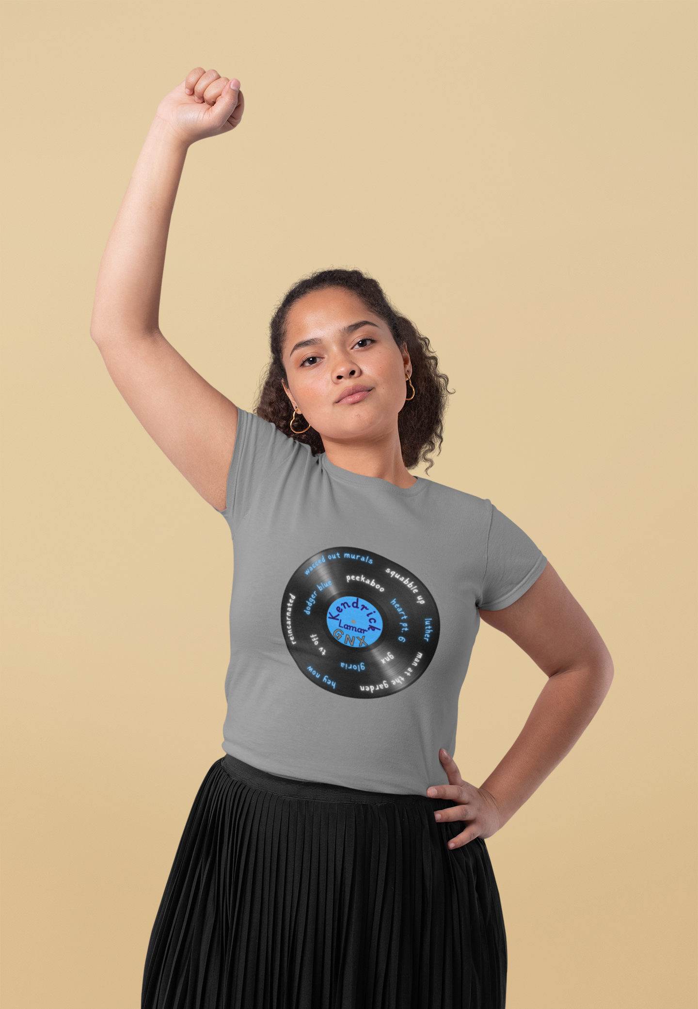 Kendrick Lamar GNX Vinyl Record Design T-Shirt, Kendrick Merch for Fans, Superbowl 2025, Black History Month, Rap Fan Clothing product thumbnail image