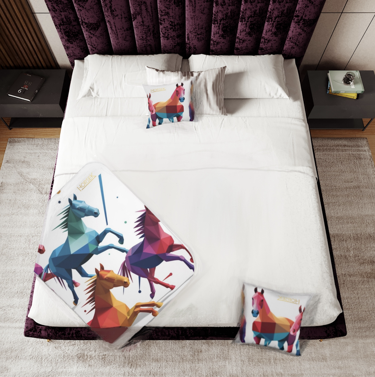 Horsek Pillow- Equestrian Themed Faux Suede Pillow - Horse Design for Home Decor Horsek Pillow- Equestrian Themed Faux Suede Pillow - Horse Design for Home Decor