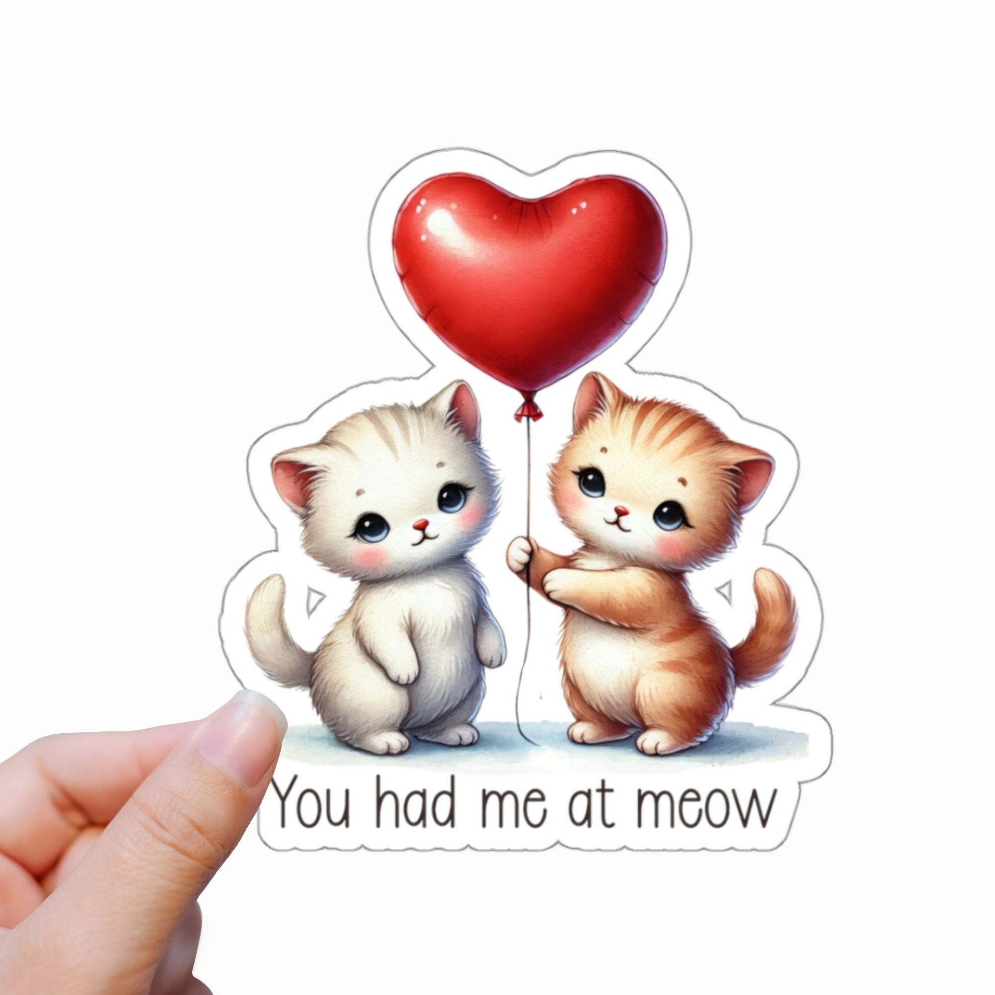 Kawaii Kittens 'You had me at meow' Sticker product thumbnail image
