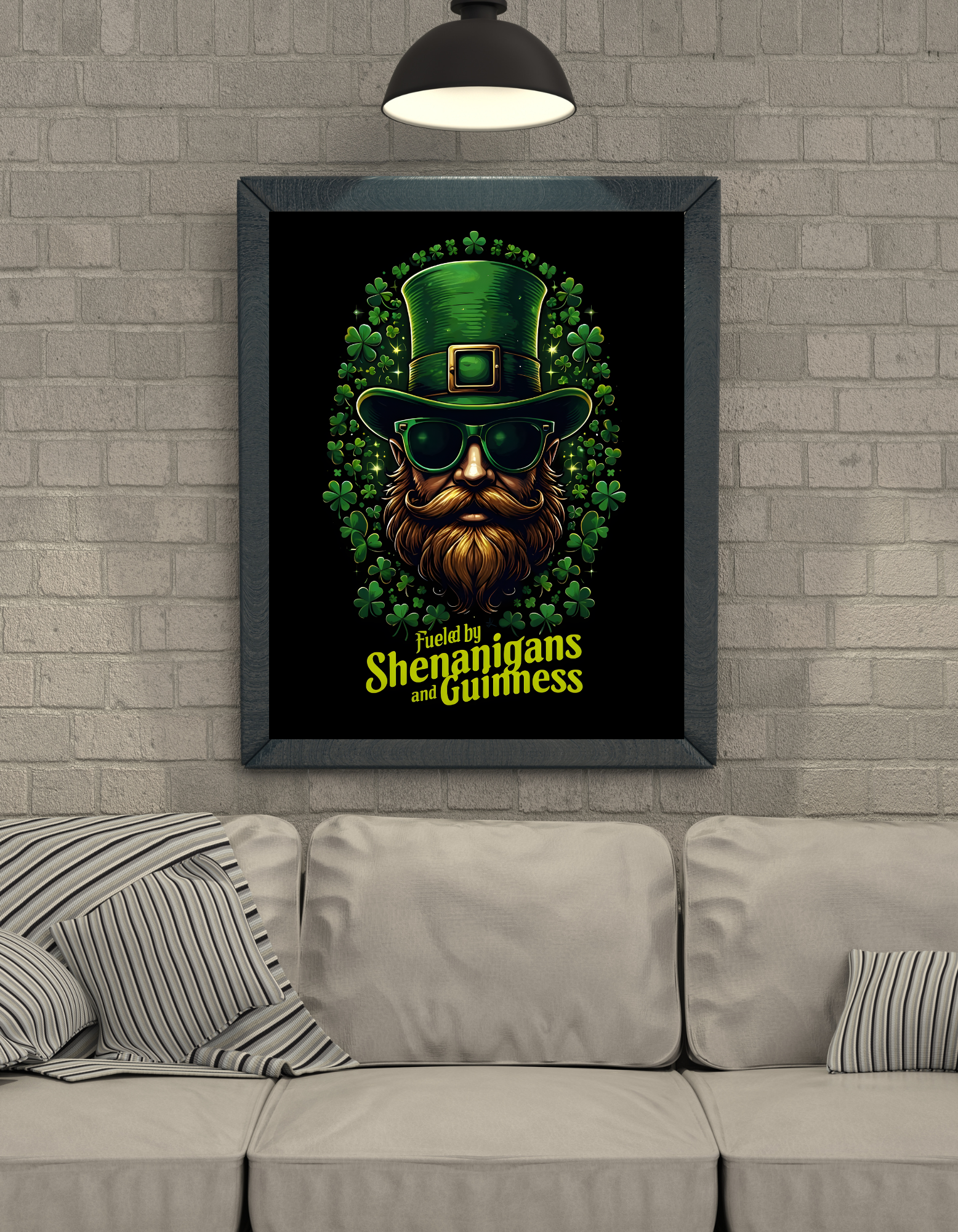🔥 Fueled by Shenanigans &amp; Guinness – St. Patrick’s Day Leprechaun Poster | Irish Wall Ar product thumbnail image
