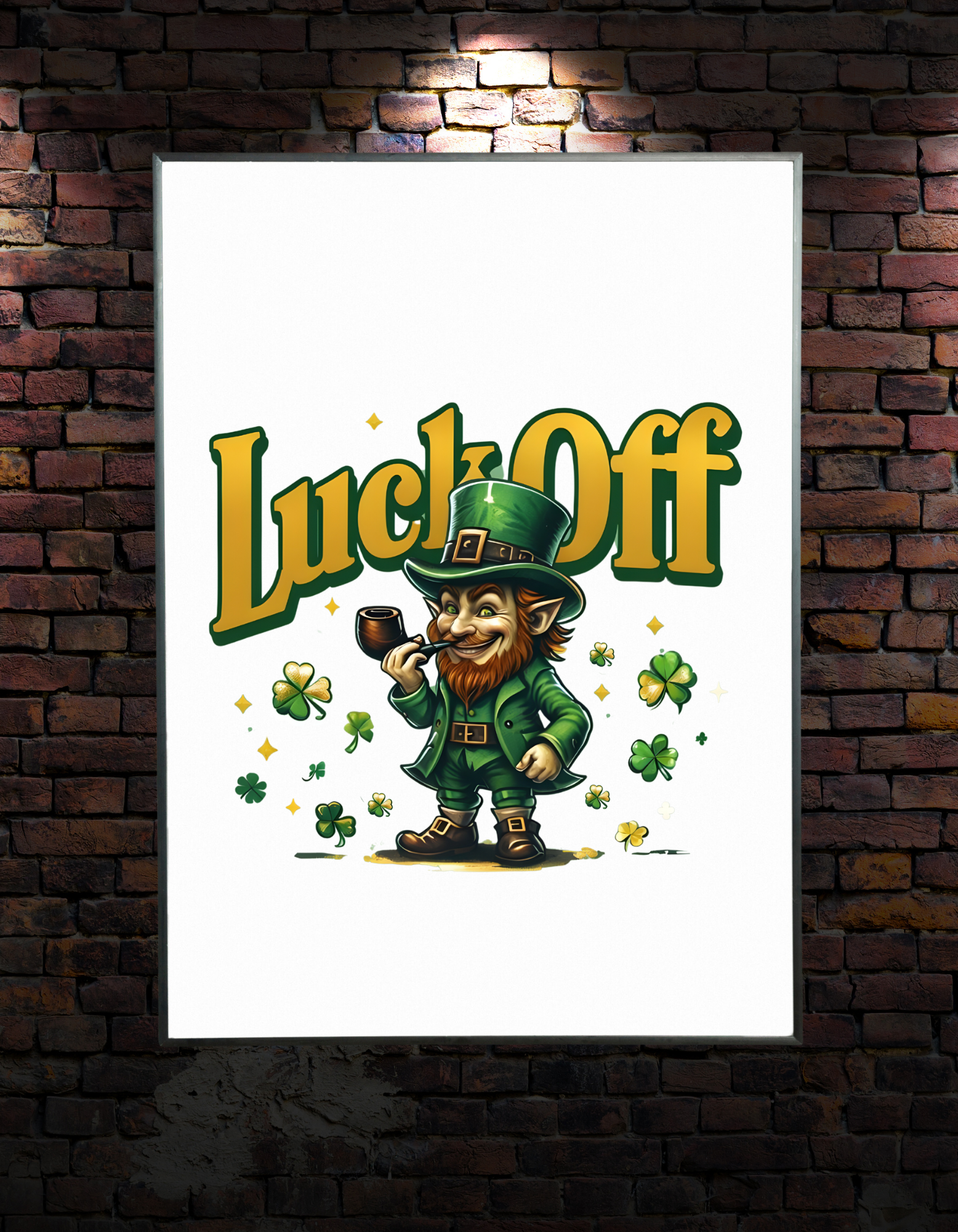 Spicy Leprechaun St. Patrick’s Day Poster – “Luck Off” | Funny Irish Pub Art product thumbnail image Spicy Leprechaun St. Patrick’s Day Poster – “Luck Off” | Funny Irish Pub Art product thumbnail image