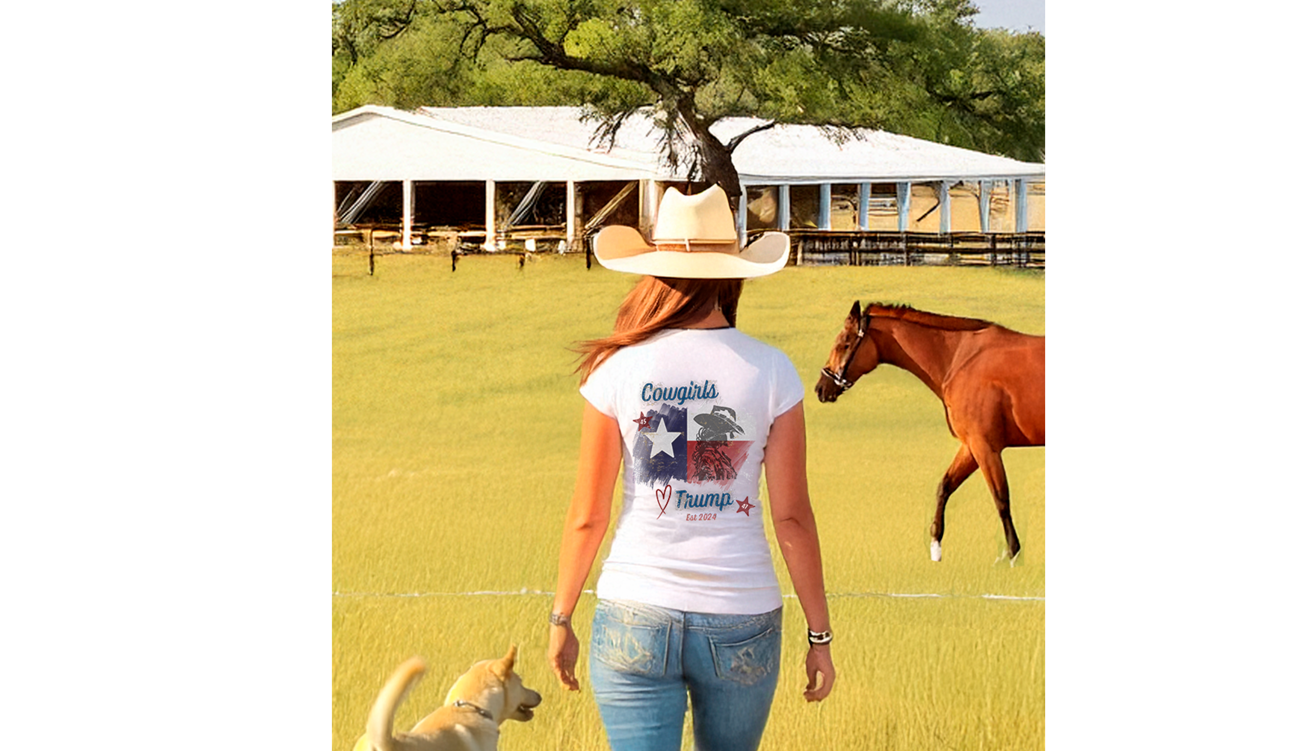 Western Vintage Texas "Cowgirls Love Trump" T-Shirt-Deep Fried South Threads Western Vintage Texas "Cowgirls Love Trump" T-Shirt-Deep Fried South Threads