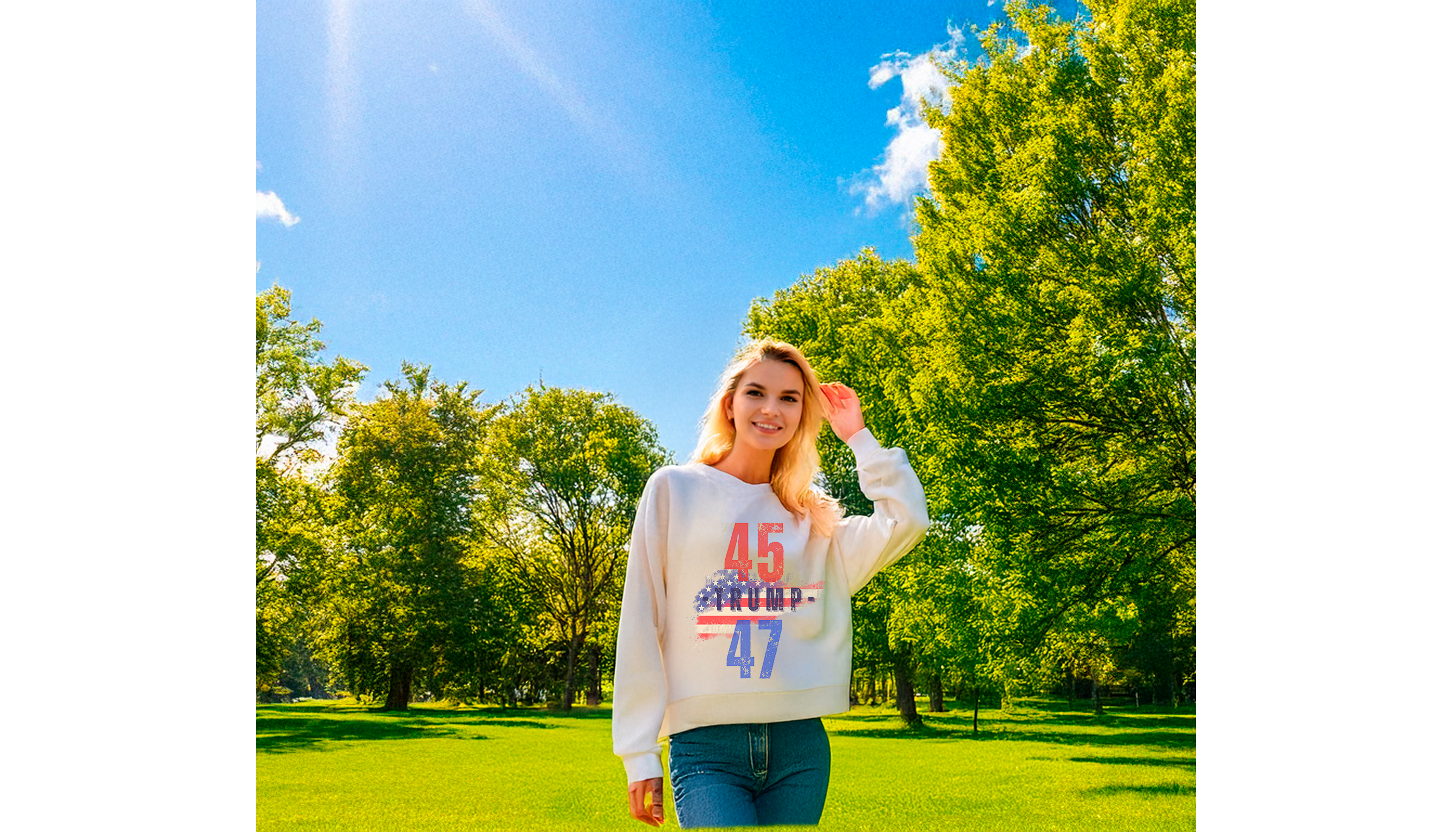 Vintage Trump Patriotic Sweatshirt President #45 | #47 - Deep Fried South Threads Vintage Trump Patriotic Sweatshirt President #45 | #47 - Deep Fried South Threads