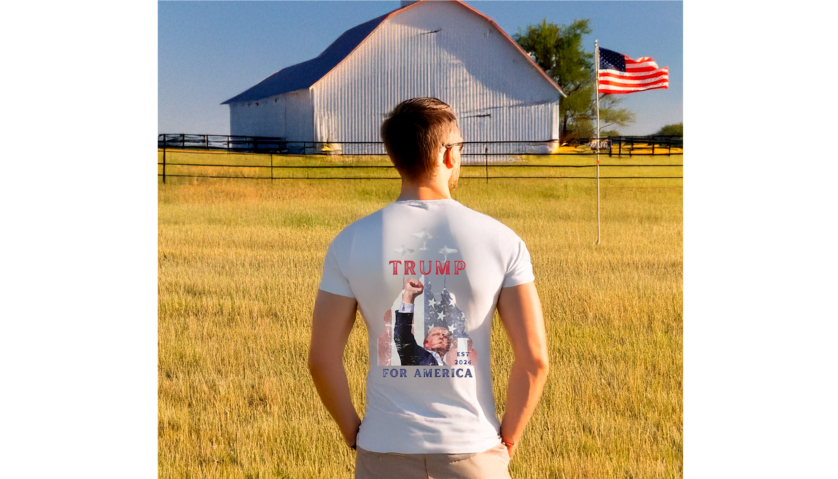 President Trump Patriotic Vintage T-Shirt-Deep Fried South Thread product thumbnail image President Trump Patriotic Vintage T-Shirt-Deep Fried South Thread product thumbnail image