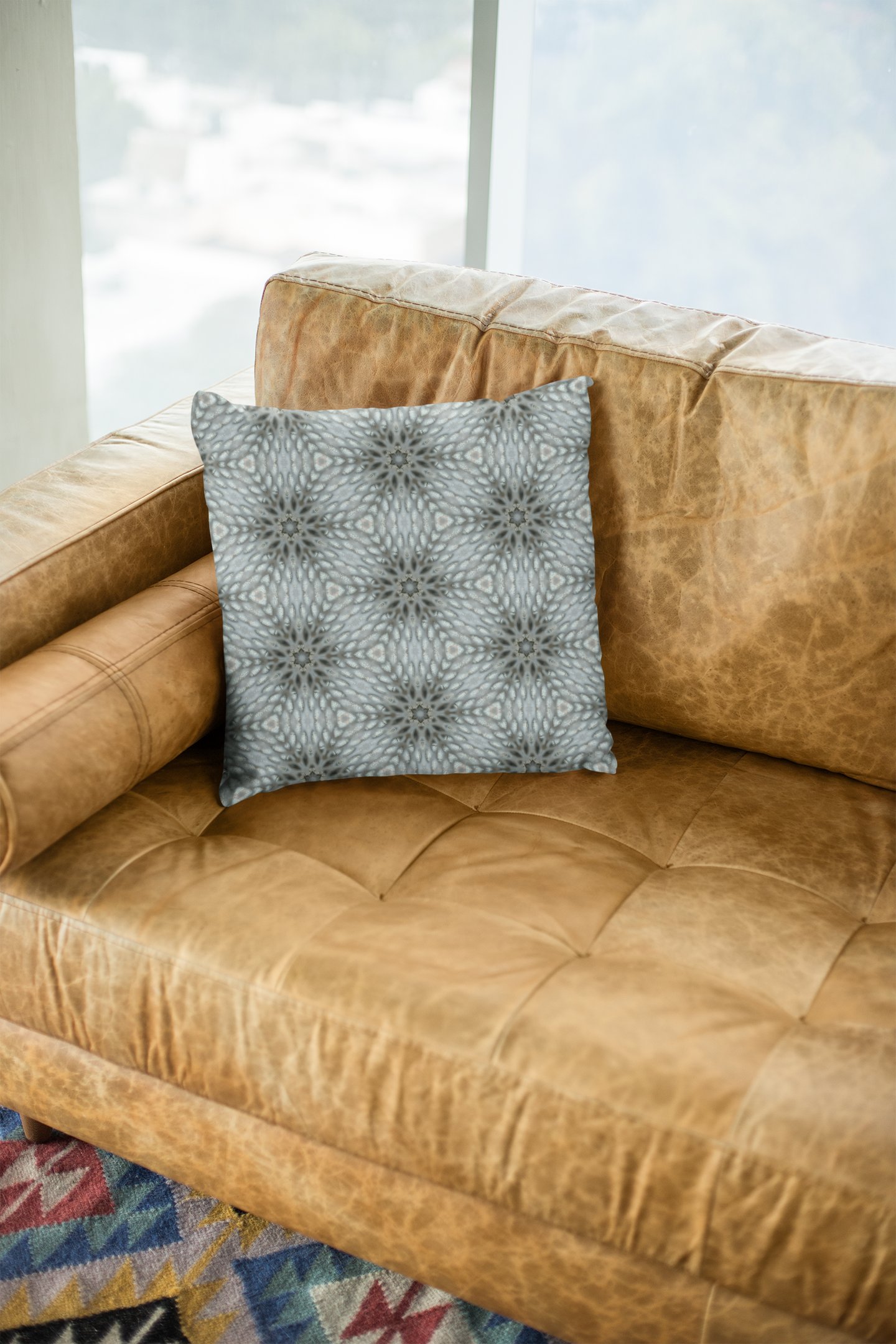 Blue Designer Square Pillow, Blue Throw Pillow, Interior Designer Pillow, Blue Pillow Cover, Warm Blue Pillow, Pattern Pillow, Sofa Pillow product thumbnail image