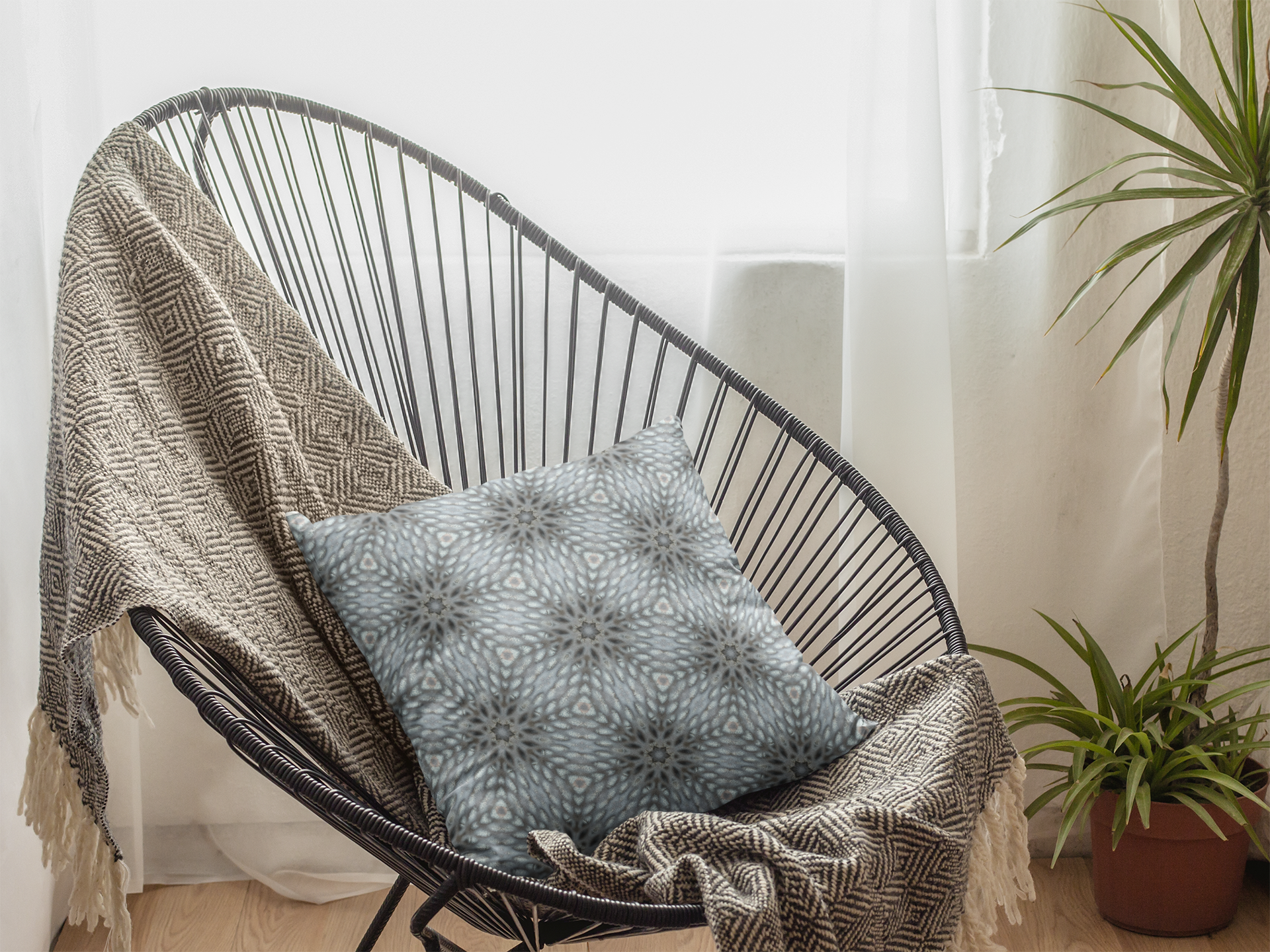 Blue Designer Square Pillow, Blue Throw Pillow, Interior Designer Pillow, Blue Pillow Cover, Warm Blue Pillow, Pattern Pillow, Sofa Pillow product thumbnail image