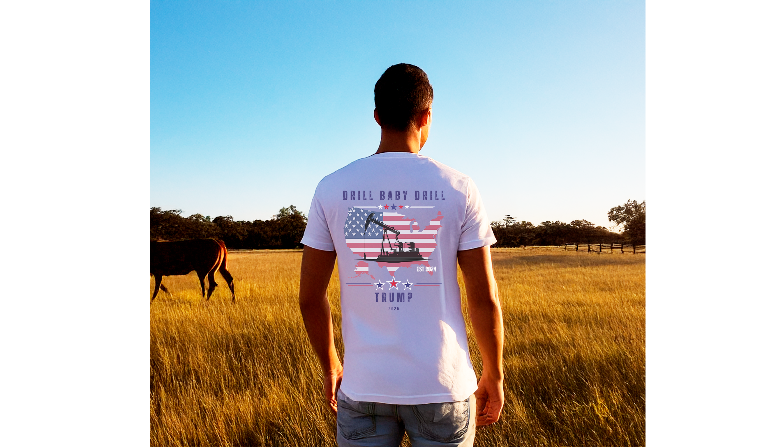 President Trump "Drill Baby Drill" Oil Fracking patriotic Unisex T-Shirt-Deep Fried South Threads product thumbnail image President Trump "Drill Baby Drill" Oil Fracking patriotic Unisex T-Shirt-Deep Fried South Threads product thumbnail image