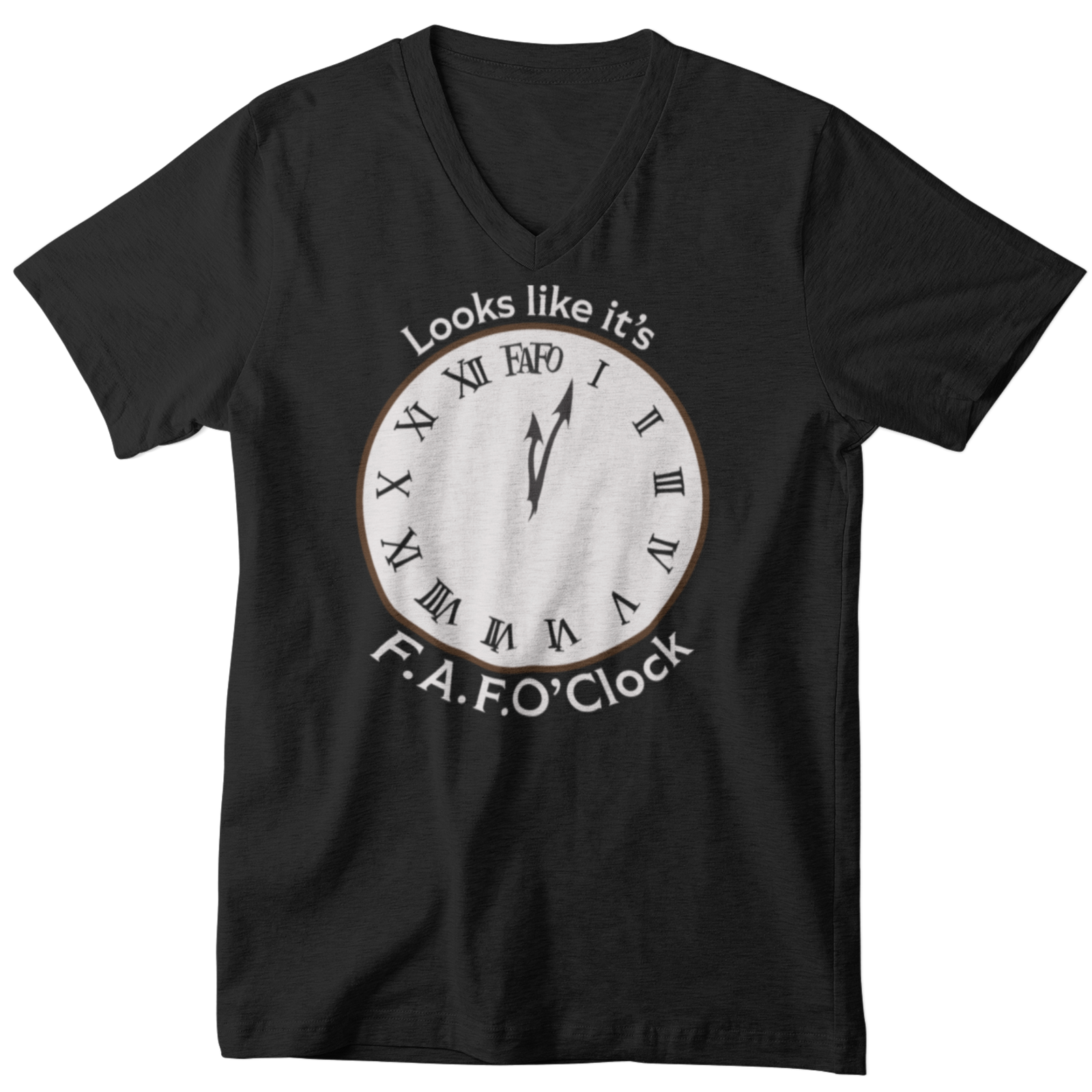 Men's V-Neck FAFO'Clock Tee product thumbnail image Men's V-Neck FAFO'Clock Tee product thumbnail image